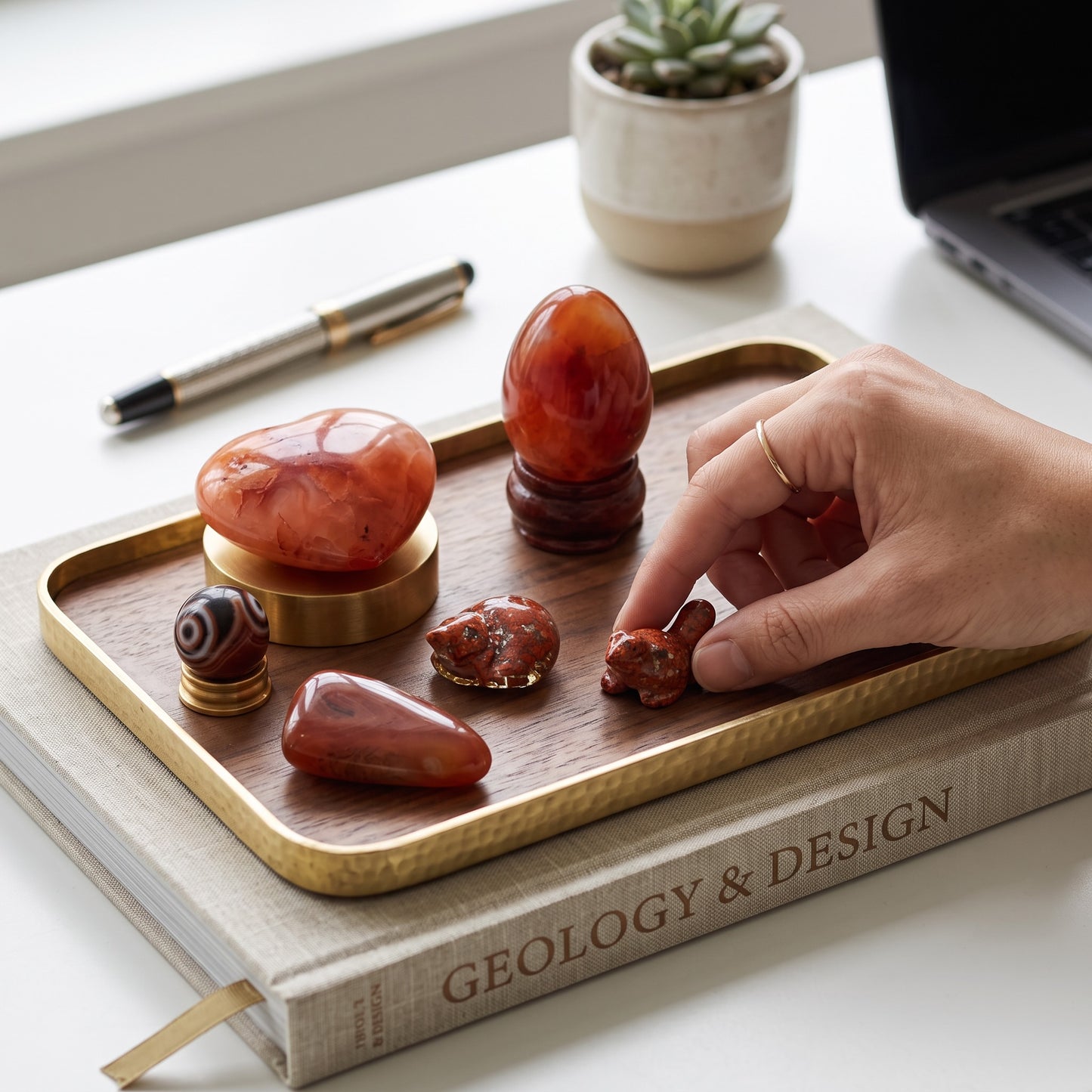 Carnelian, Red Agate & Red Jasper Crystal Collection Set – Polished Healing Stones, Carvings & Display Pieces