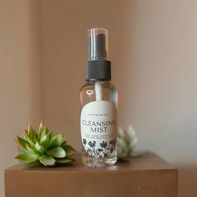 Cleansing Mist Spray | Sage Lemon Eucalyptus Energy Cleanser | Aura & Room Purifying Mist | Essential Oil Spray | JoyfulBliss Co