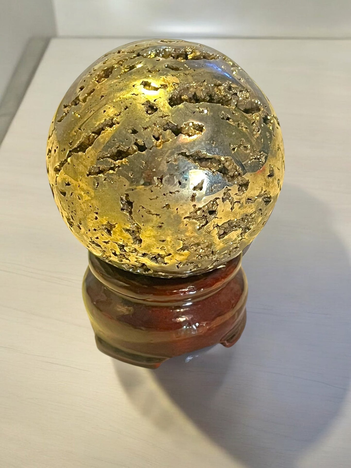 50mm Pyrite Sphere with Holder - JoyfulBliss Co.