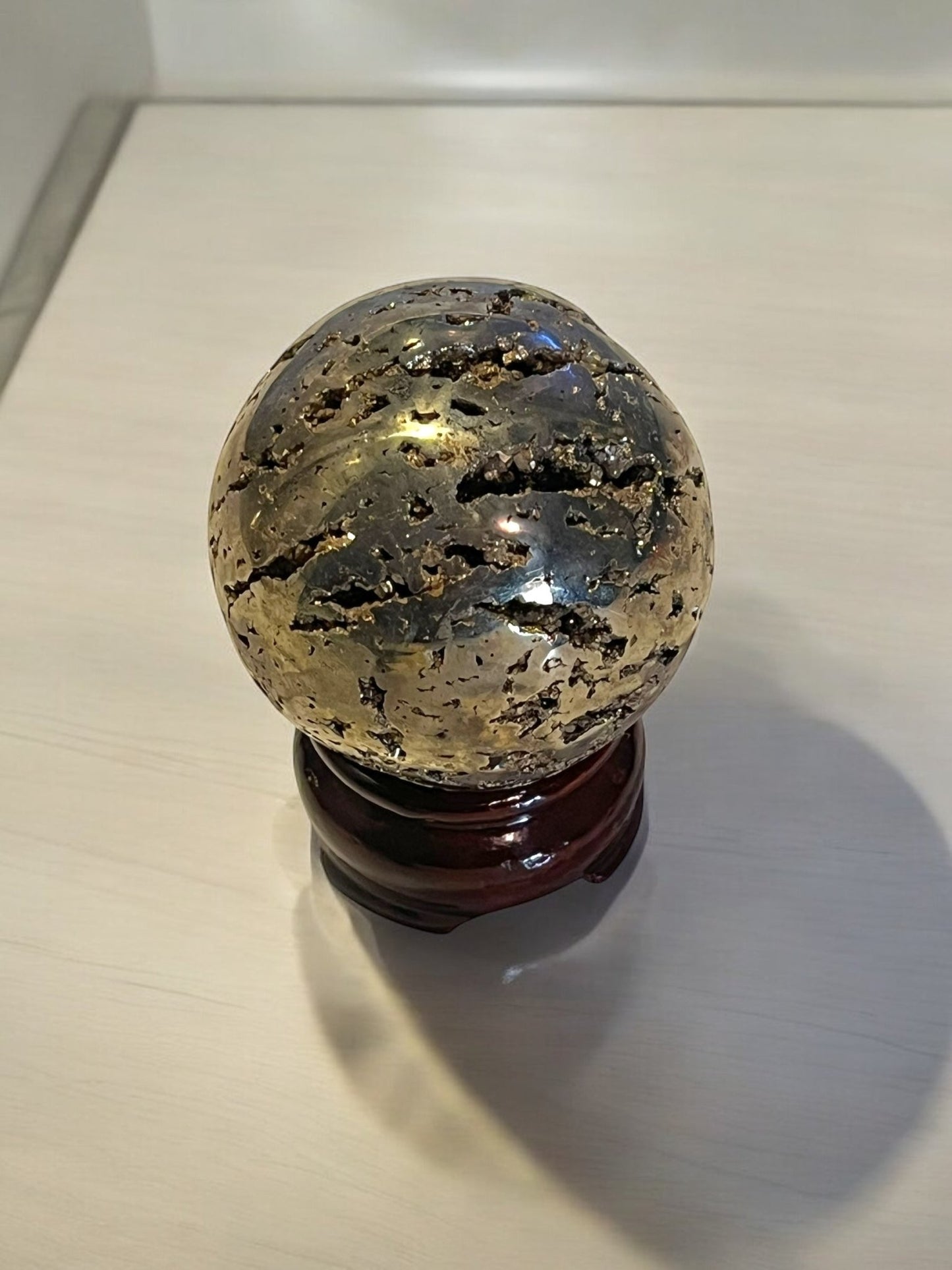 50mm Pyrite Sphere with Holder - JoyfulBliss Co.