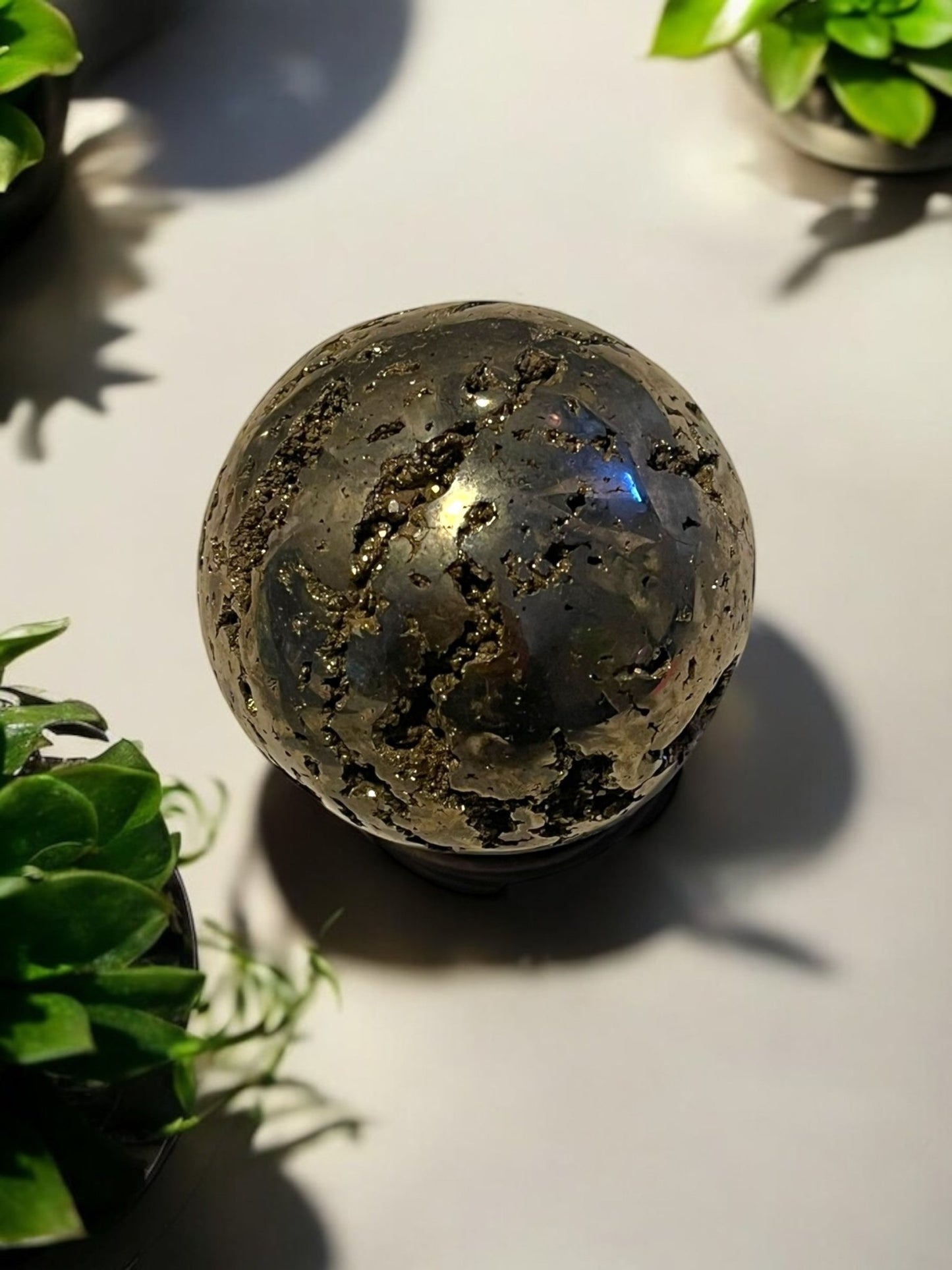 50mm Pyrite Sphere with Holder - JoyfulBliss Co.