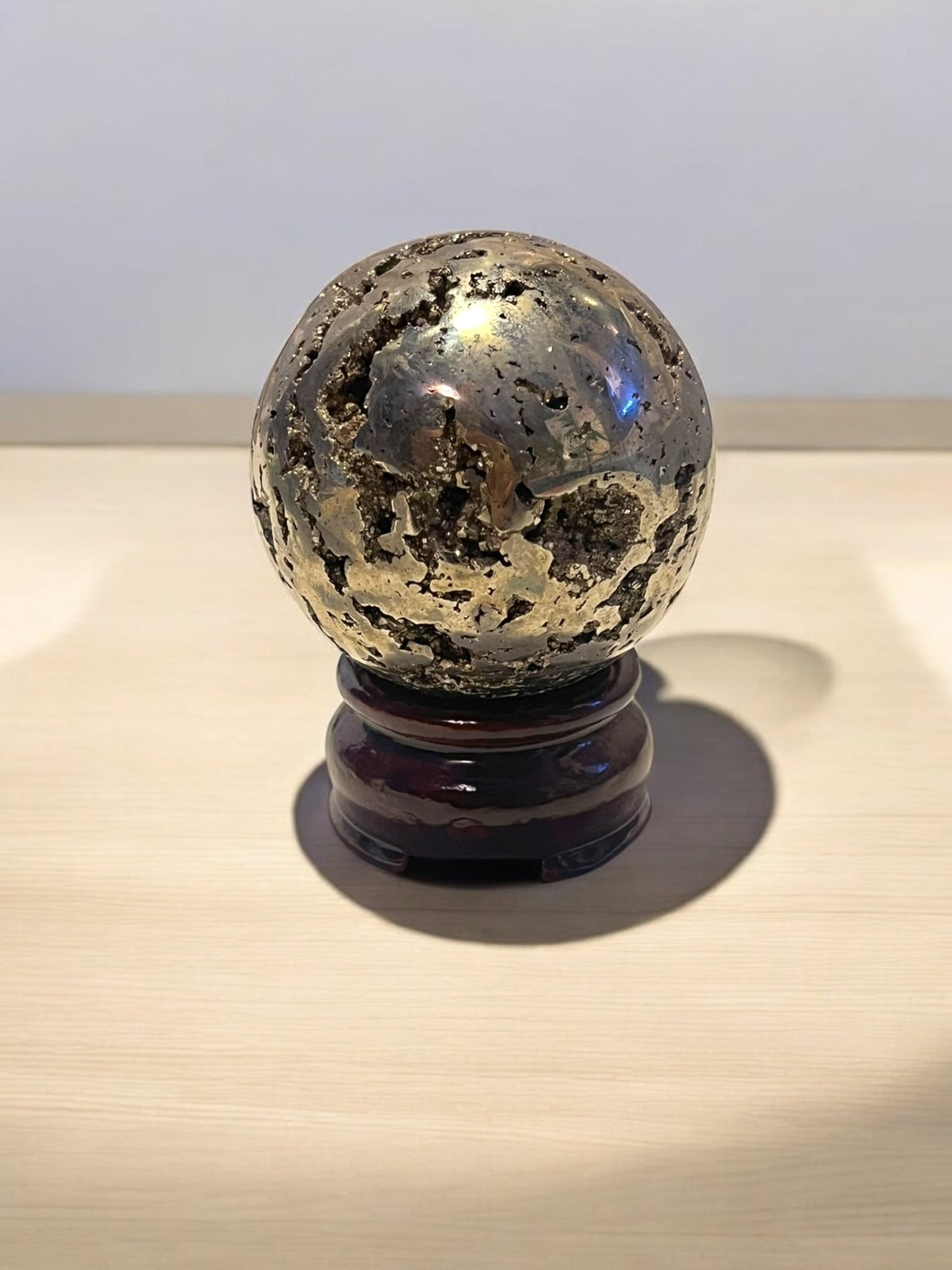 50mm Pyrite Sphere with Holder - JoyfulBliss Co.