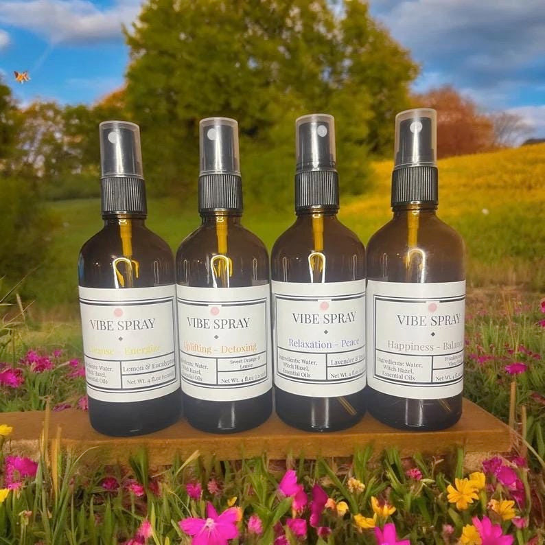 Vibe Spray for Relaxation + Peace Lavender & Patchouli Calming Mist Tranquil Aromatherapy Spray