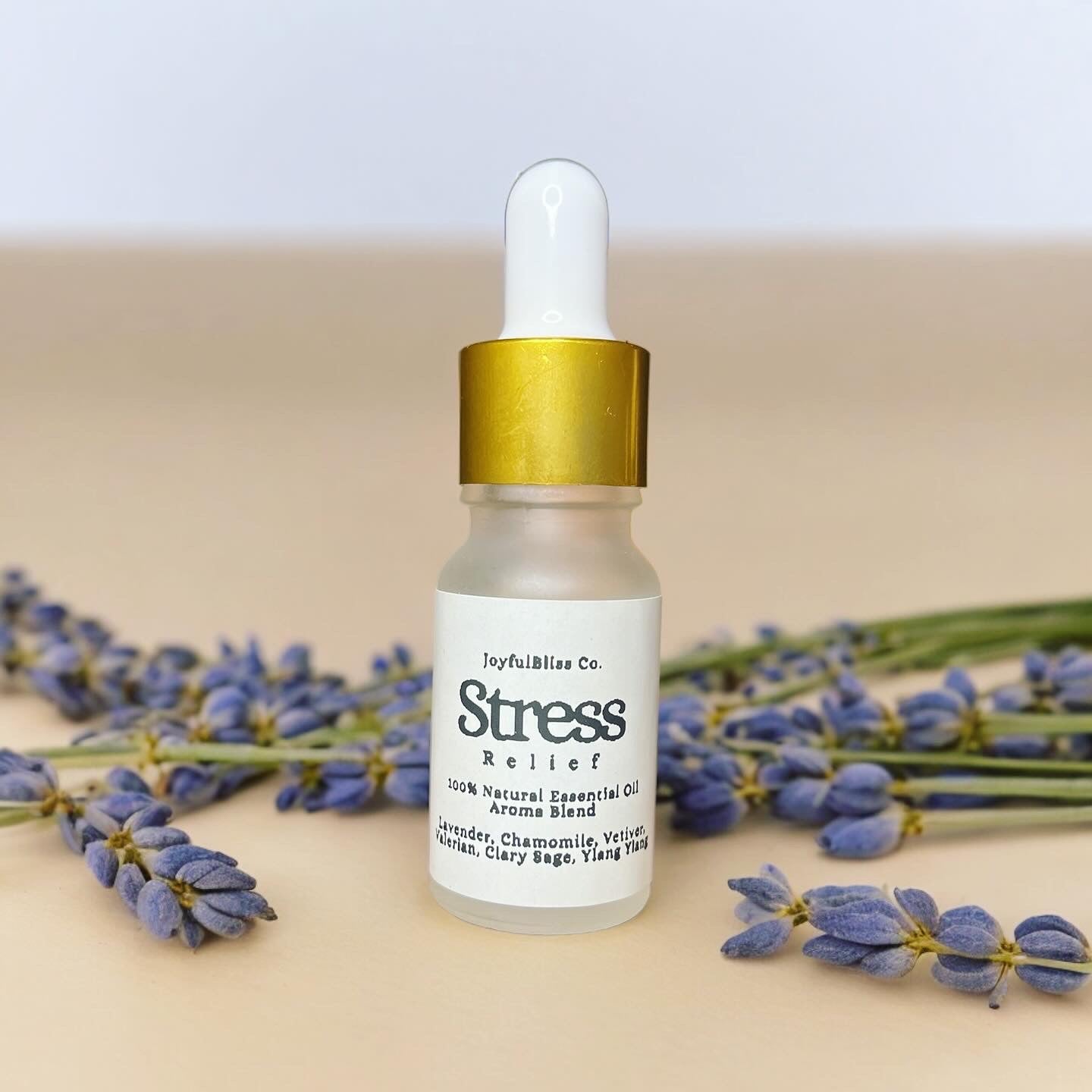 Stress Relief Essential Oil Blend— Calming Aroma Oil with Lavender, Chamomile, Vetiver, Ylang Ylang , Natural Aromatherapy