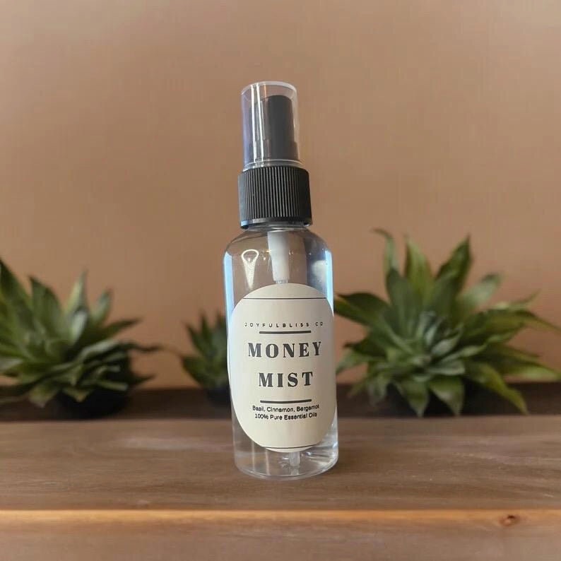 Money Mist Spray for Abundance | Basil Cinnamon Bergamot | Prosperity Room Spray | Wealth Manifestation Mist | JoyfulBliss Co