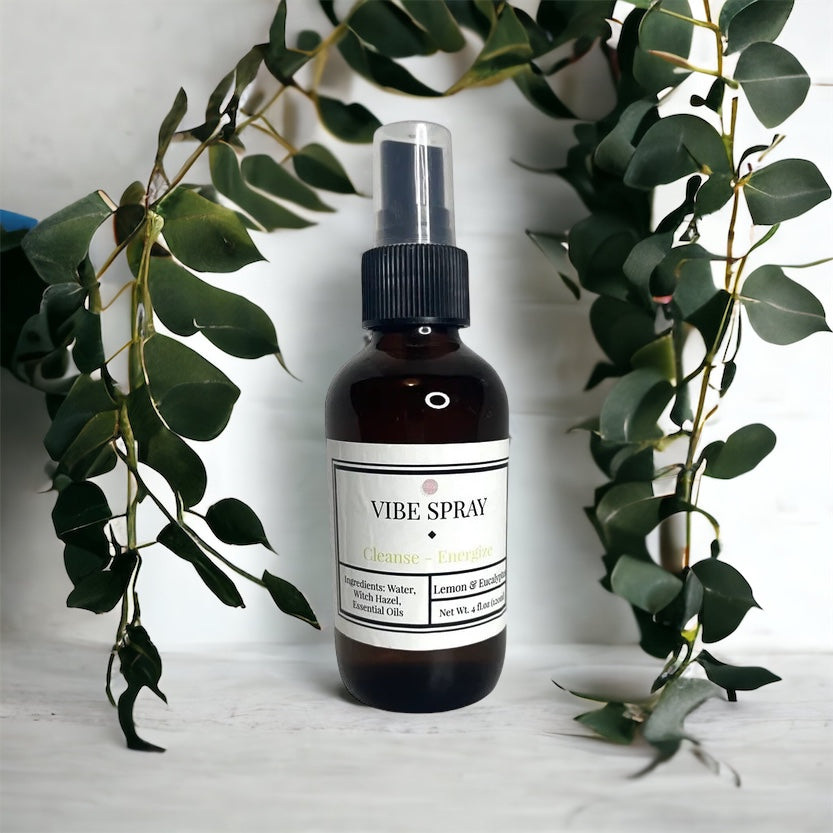 Vibe Spray for Cleansing + Energizing | Lemon & Eucalyptus Refresh Mist | Natural Aura Room Spray