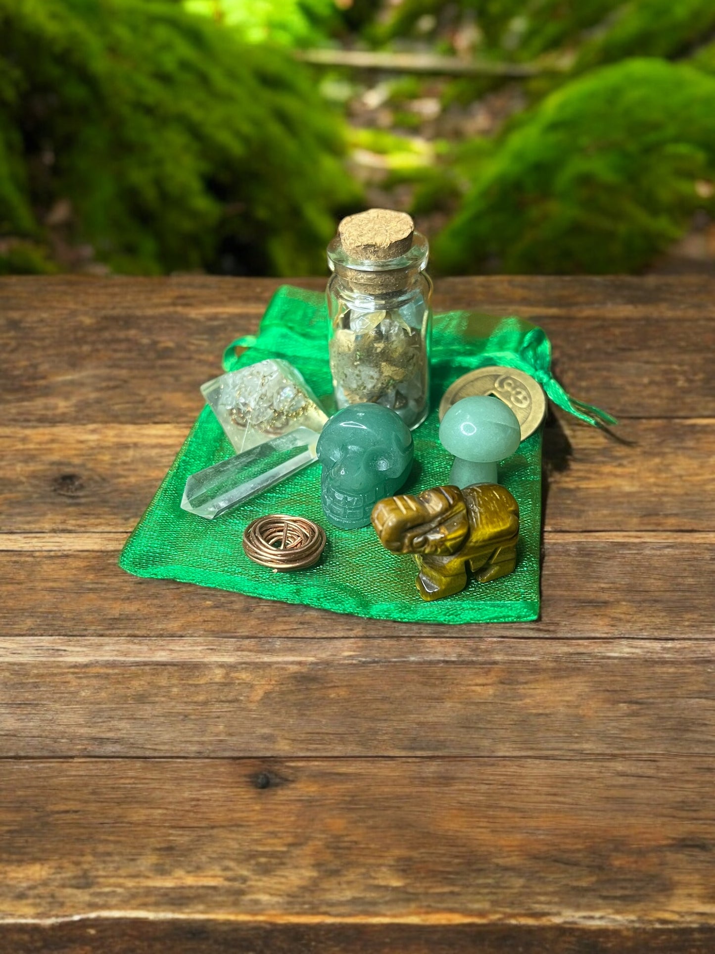 Money Mojo Bag – Energy-Charged Crystal Charm Set for Wealth, Abundance & Good Fortune | Custom Made to Order