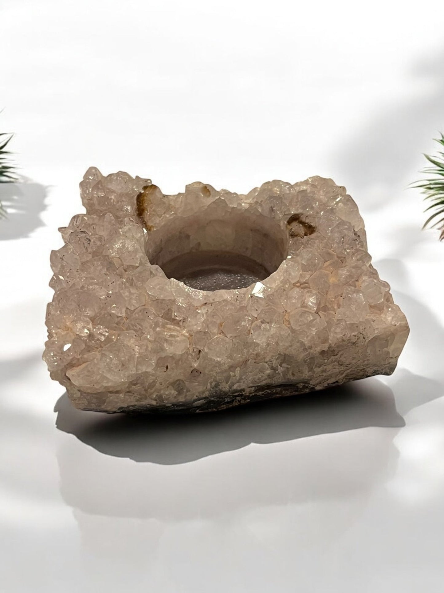 Amethyst Crystal Tea Light Candle Holder (4” x 3”) – Natural Geode - JoyfulBliss Co.