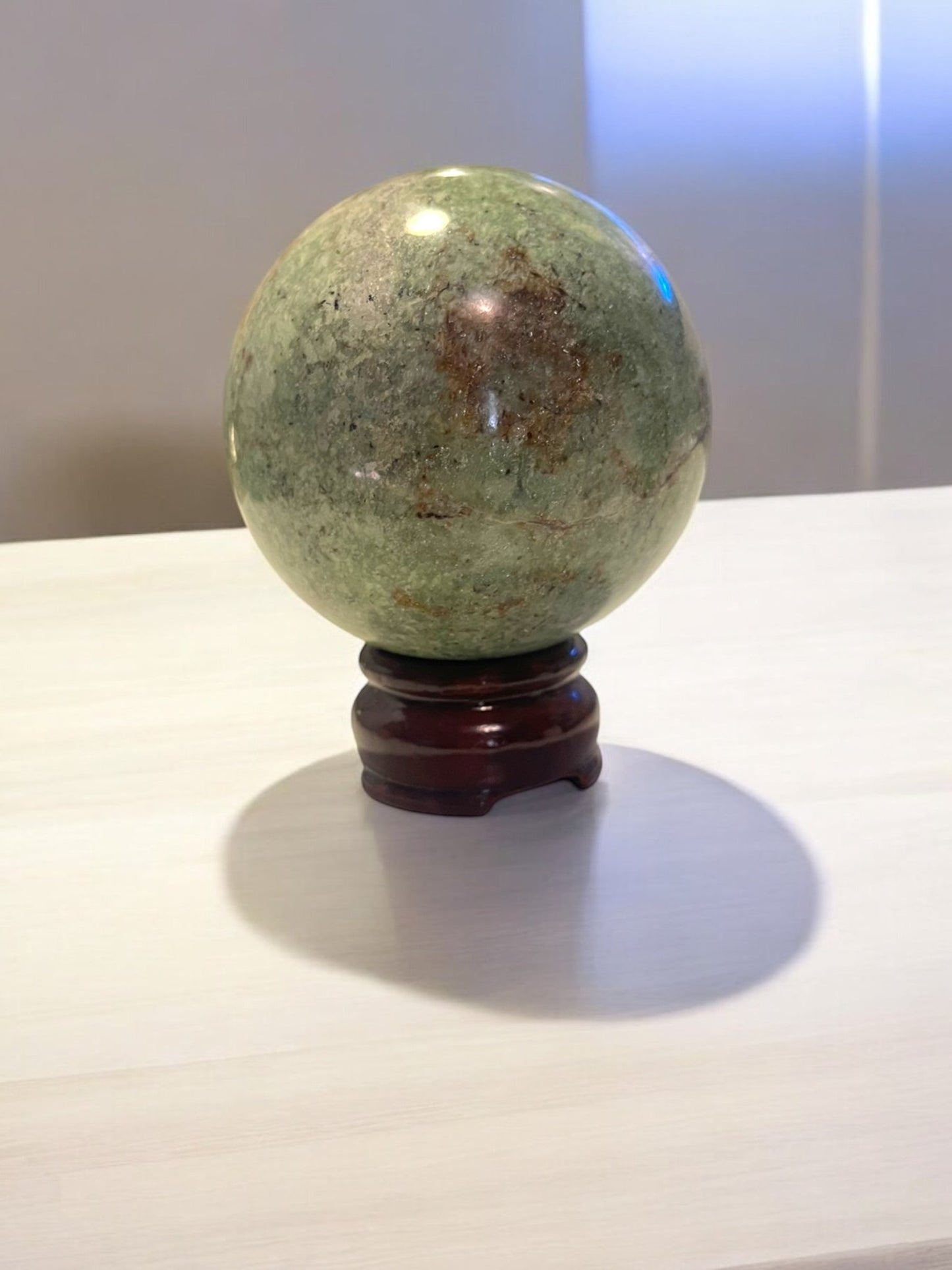 Chrysoprase Sphere – 50mm, 70mm, 80mm (Includes Stand) - JoyfulBliss Co.