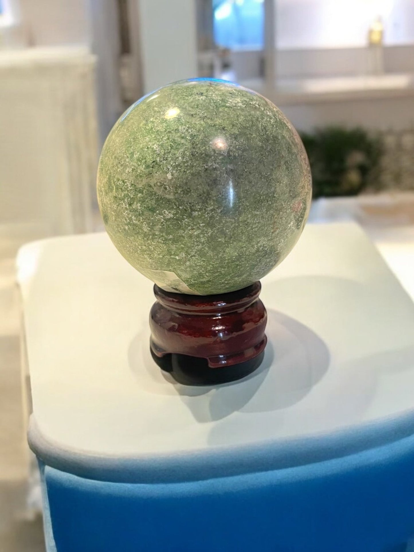 Chrysoprase Sphere – 50mm, 70mm, 80mm (Includes Stand) - JoyfulBliss Co.
