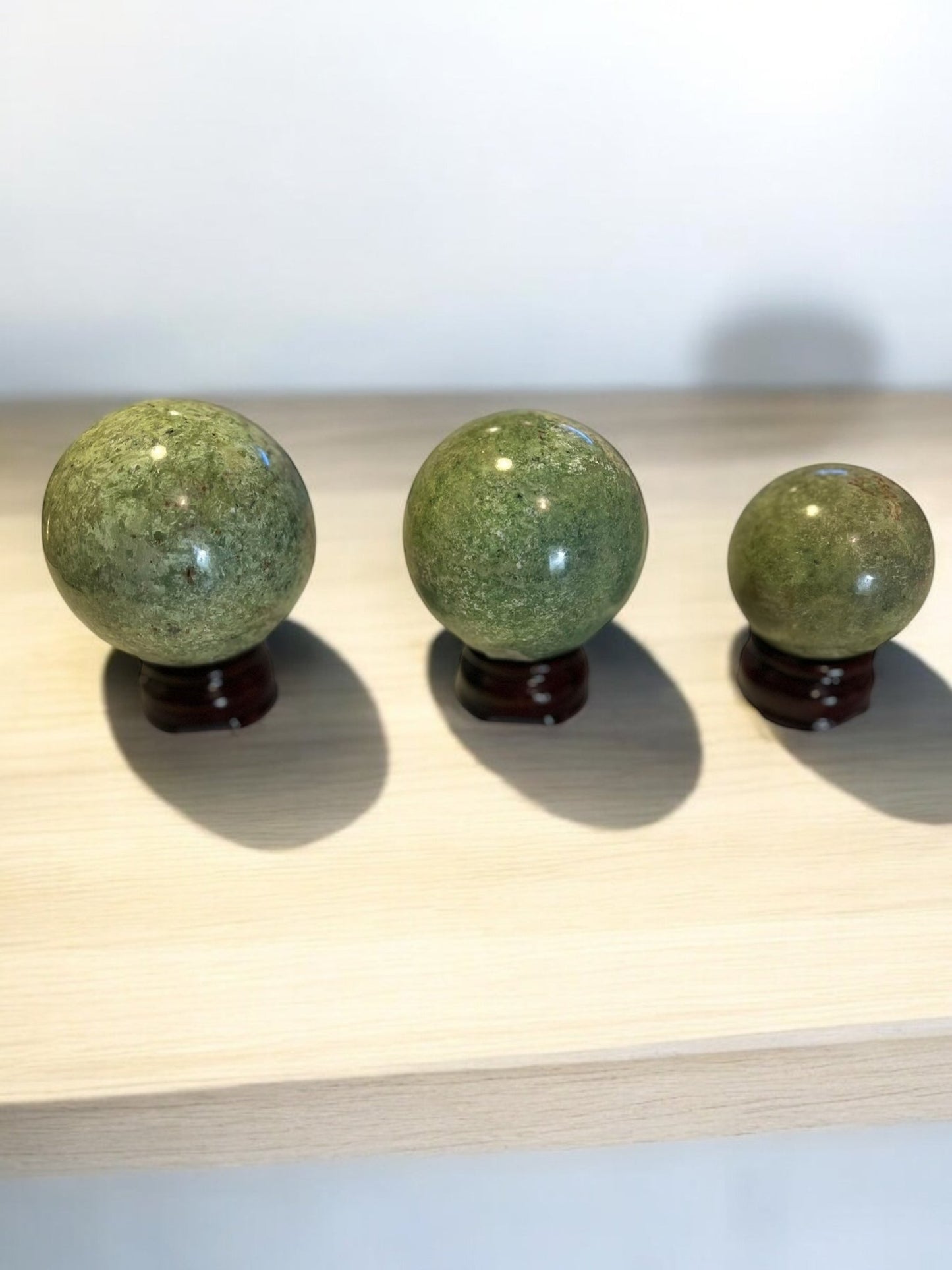 Chrysoprase Sphere – 50mm, 70mm, 80mm (Includes Stand) - JoyfulBliss Co.