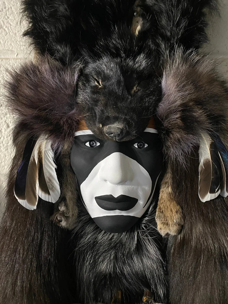 Creek Nation Tribal Masks – Handmade Warrior Headdress Art - JoyfulBliss Co.