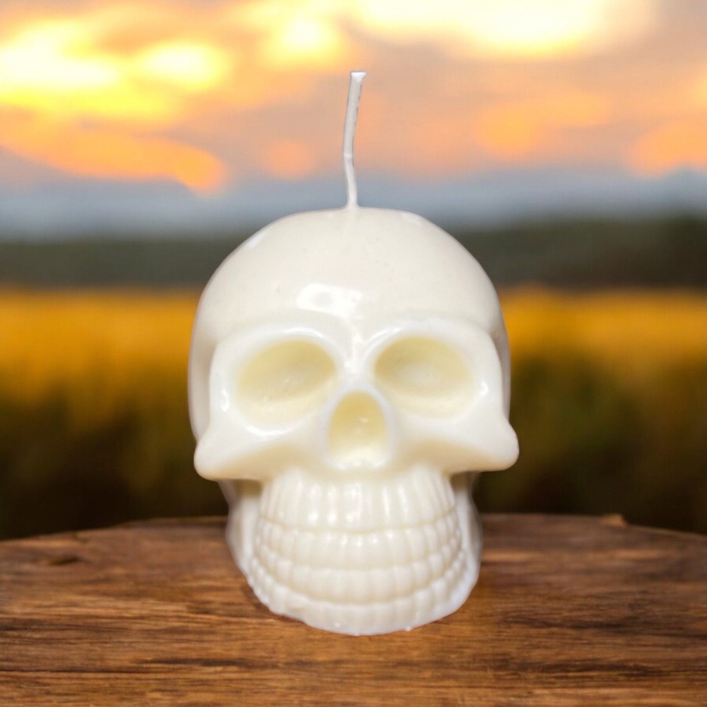 Customizable Skull Soy Wax 18oz Handcrafted Candle Choice of Color & Scent - JoyfulBliss Co.