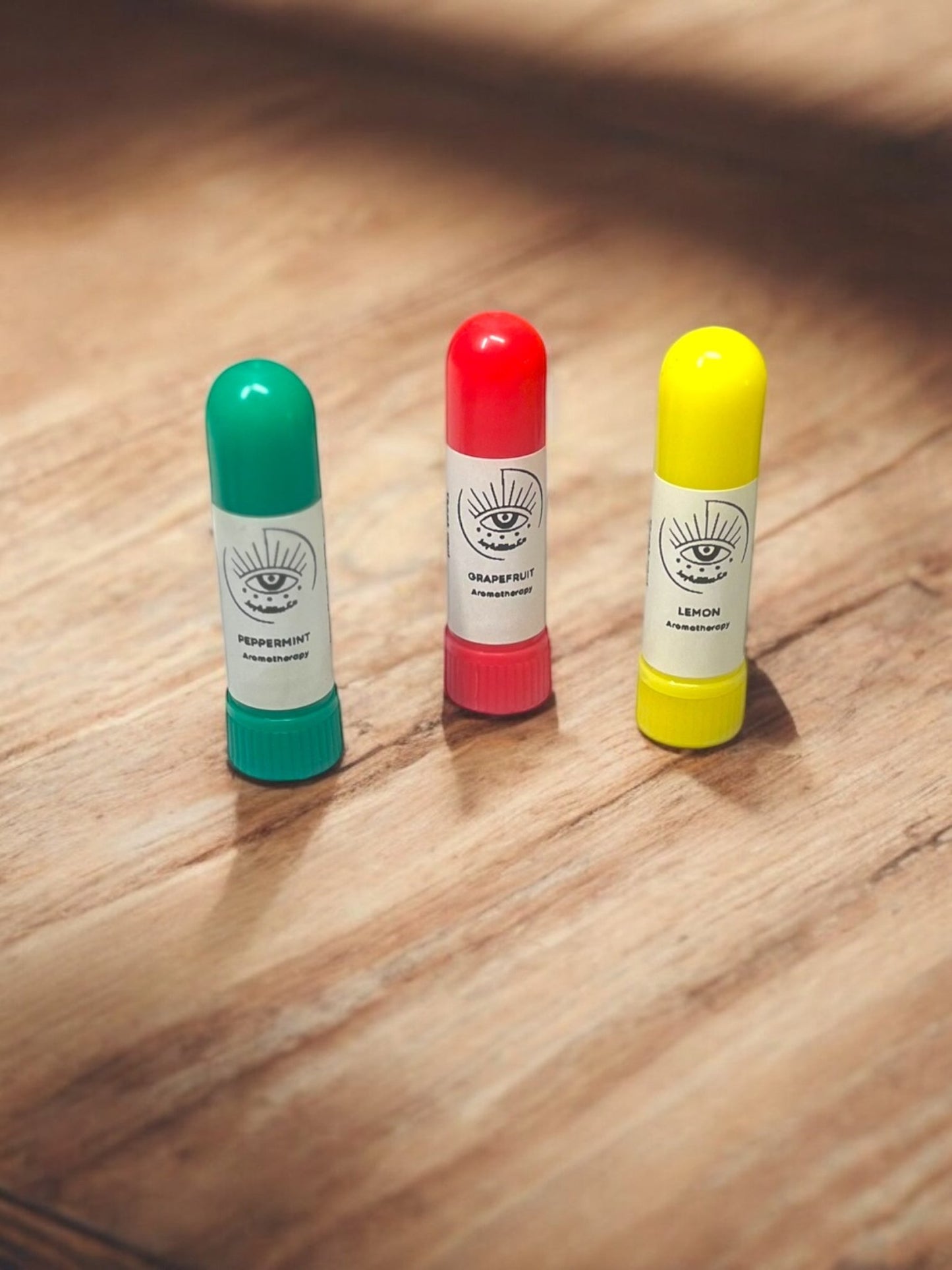 Energize & Refresh Aromatherapy Inhaler Trio – Peppermint, Grapefruit, Lemon - JoyfulBliss Co.