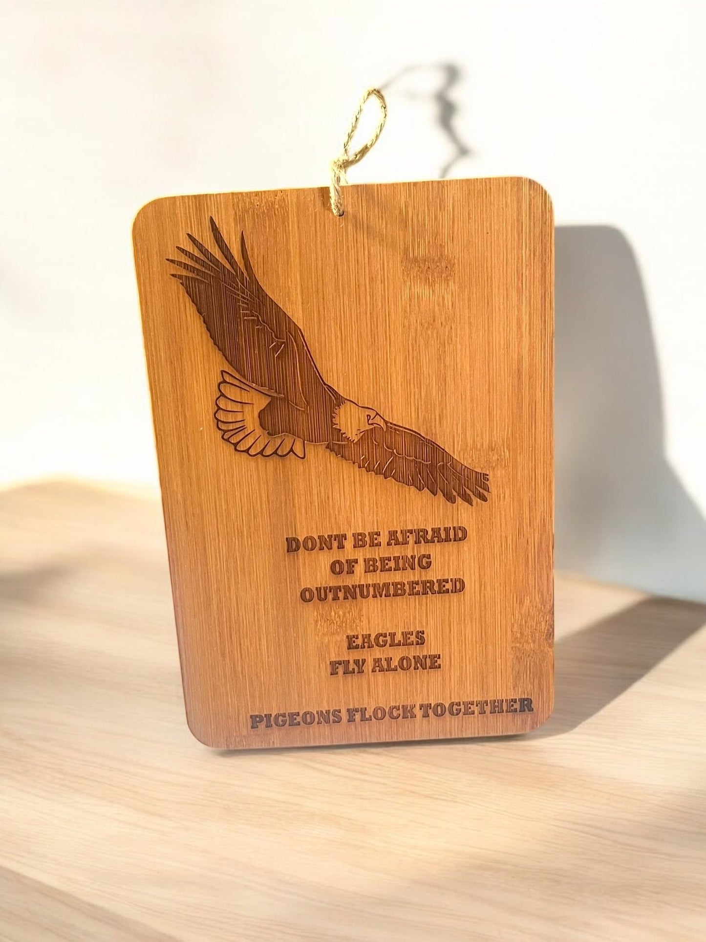 Engraved Bamboo Hanging Plaque – Buddha Self-Love Affirmation (6” x 4”) - JoyfulBliss Co.