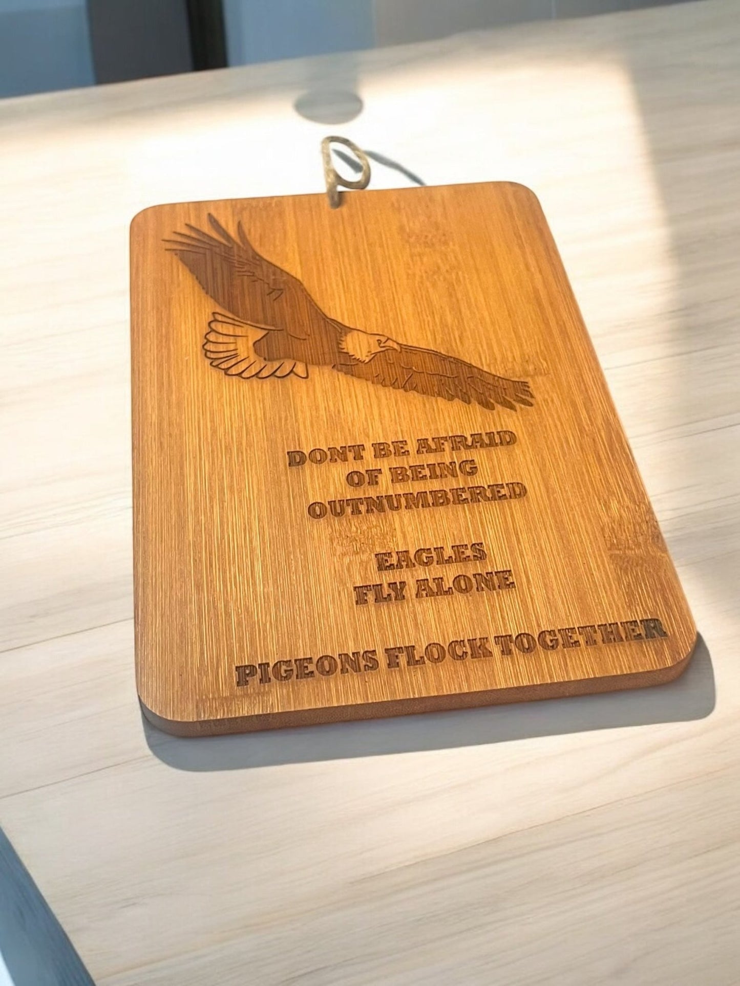 Engraved Bamboo Hanging Plaque – Buddha Self-Love Affirmation (6” x 4”) - JoyfulBliss Co.