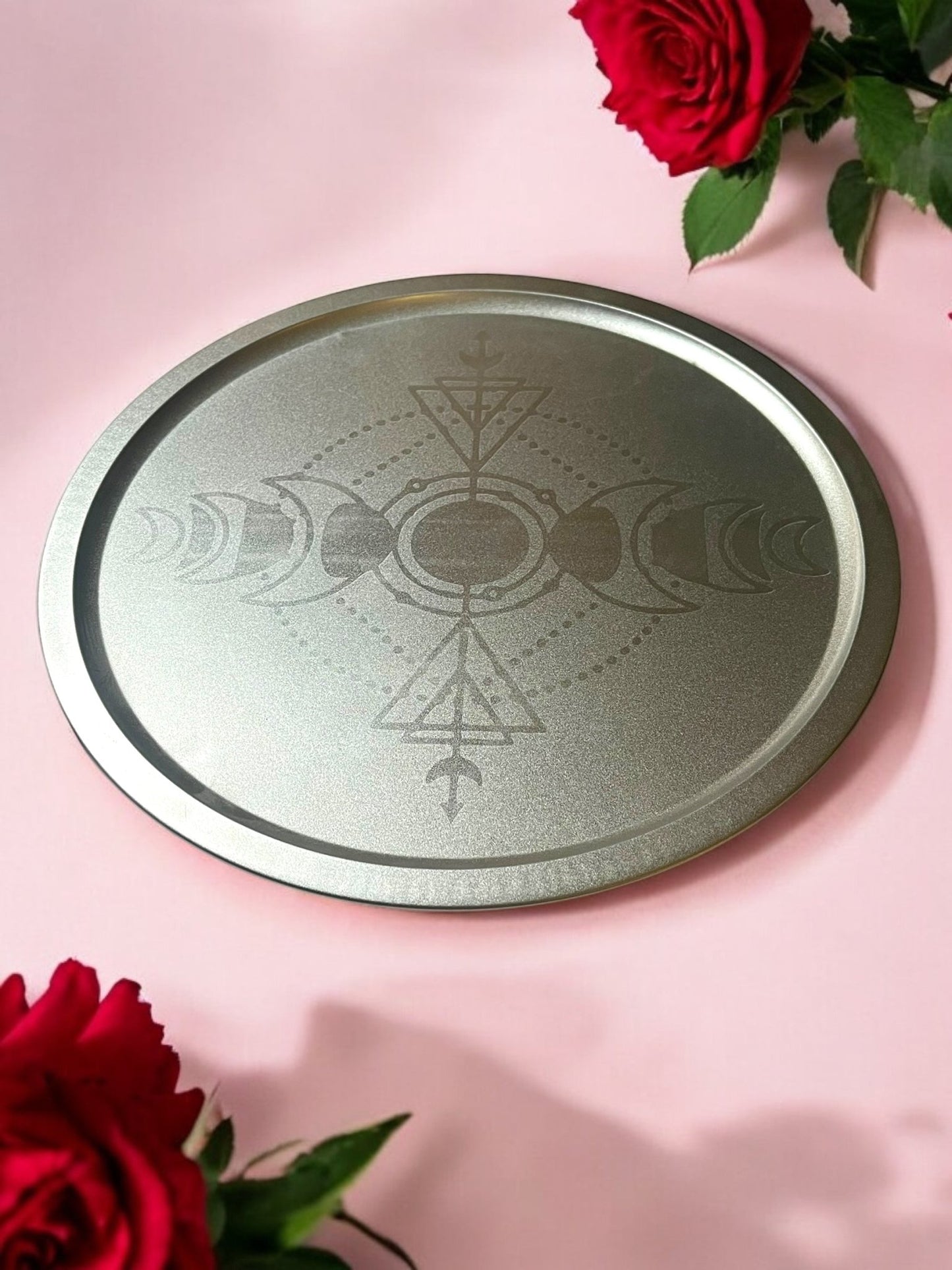Engraved Decorative Charger Plates – 10” Spiritual & Celestial Designs - JoyfulBliss Co.