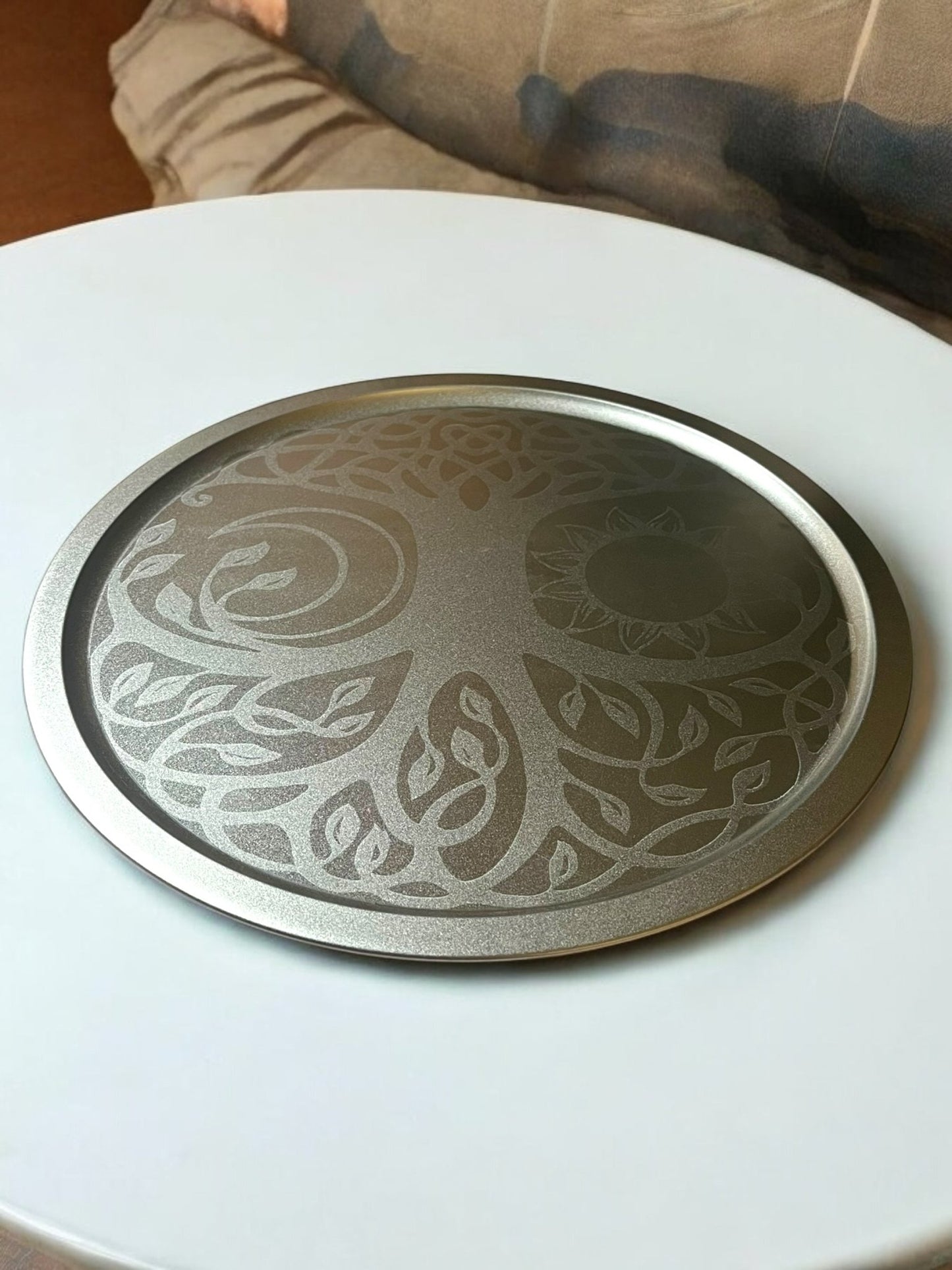 Engraved Decorative Charger Plates – 10” Spiritual & Celestial Designs - JoyfulBliss Co.