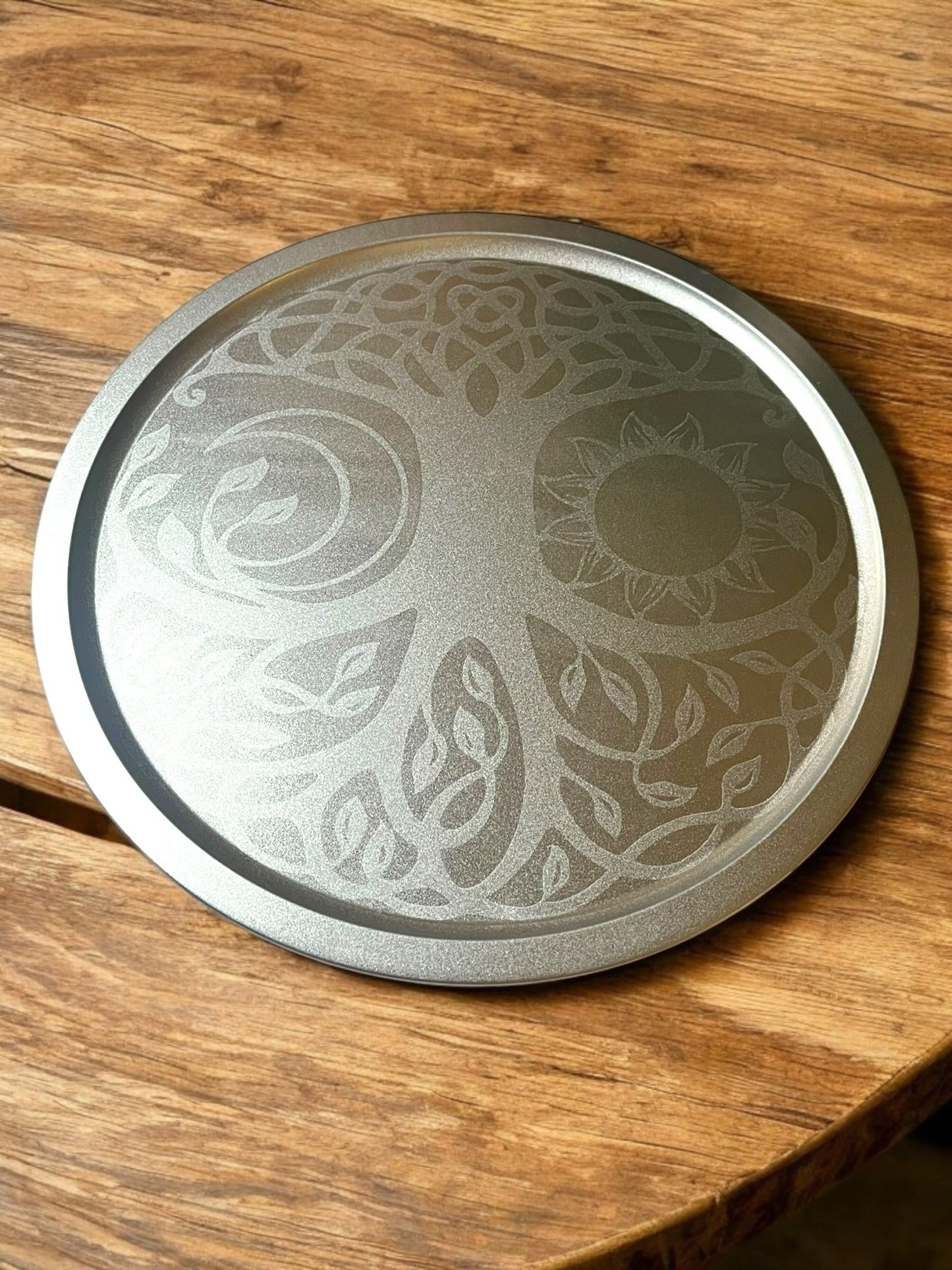 Engraved Decorative Charger Plates – 10” Spiritual & Celestial Designs - JoyfulBliss Co.