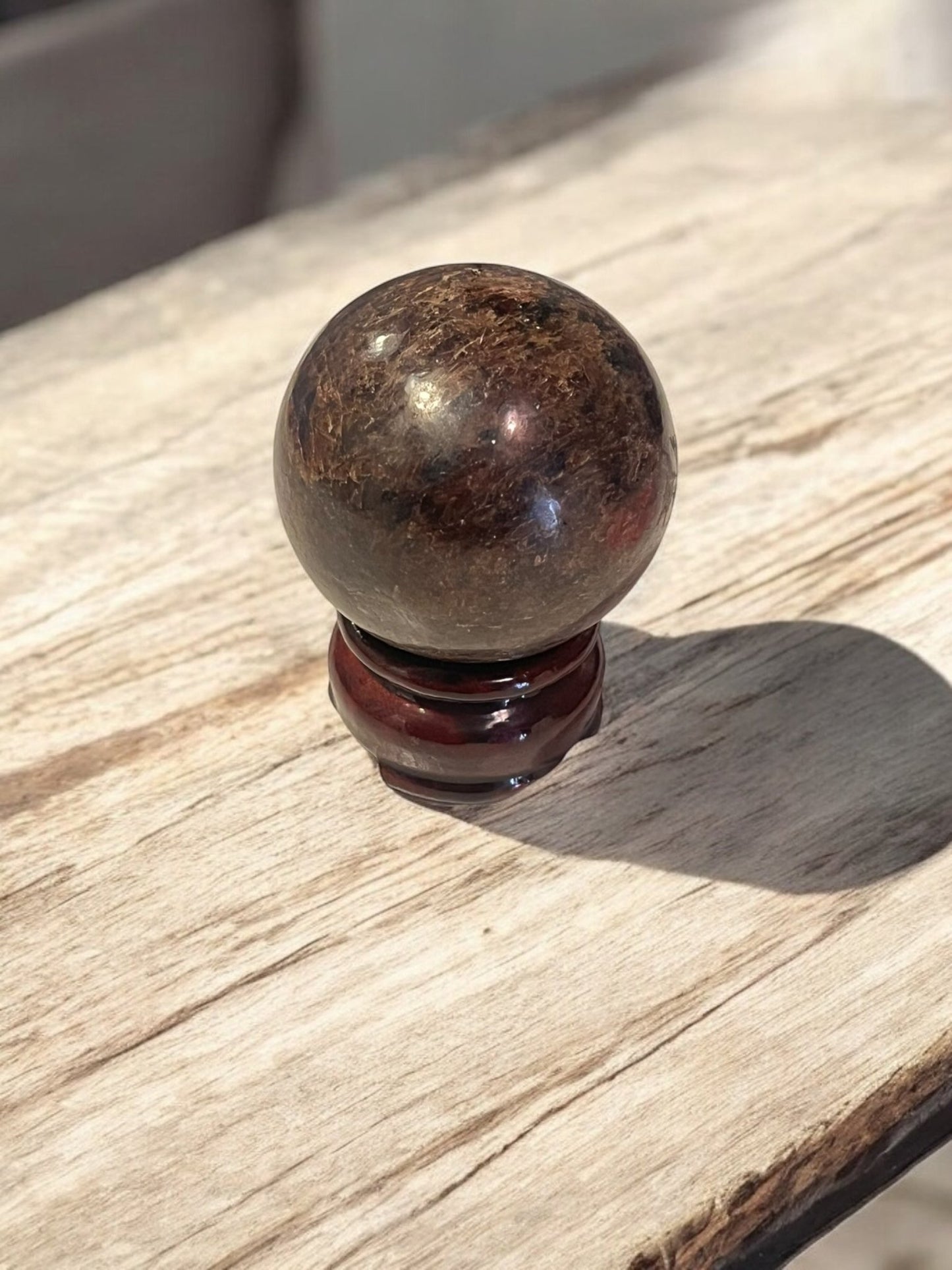 Garnet Sphere with Stand – 50mm - JoyfulBliss Co.