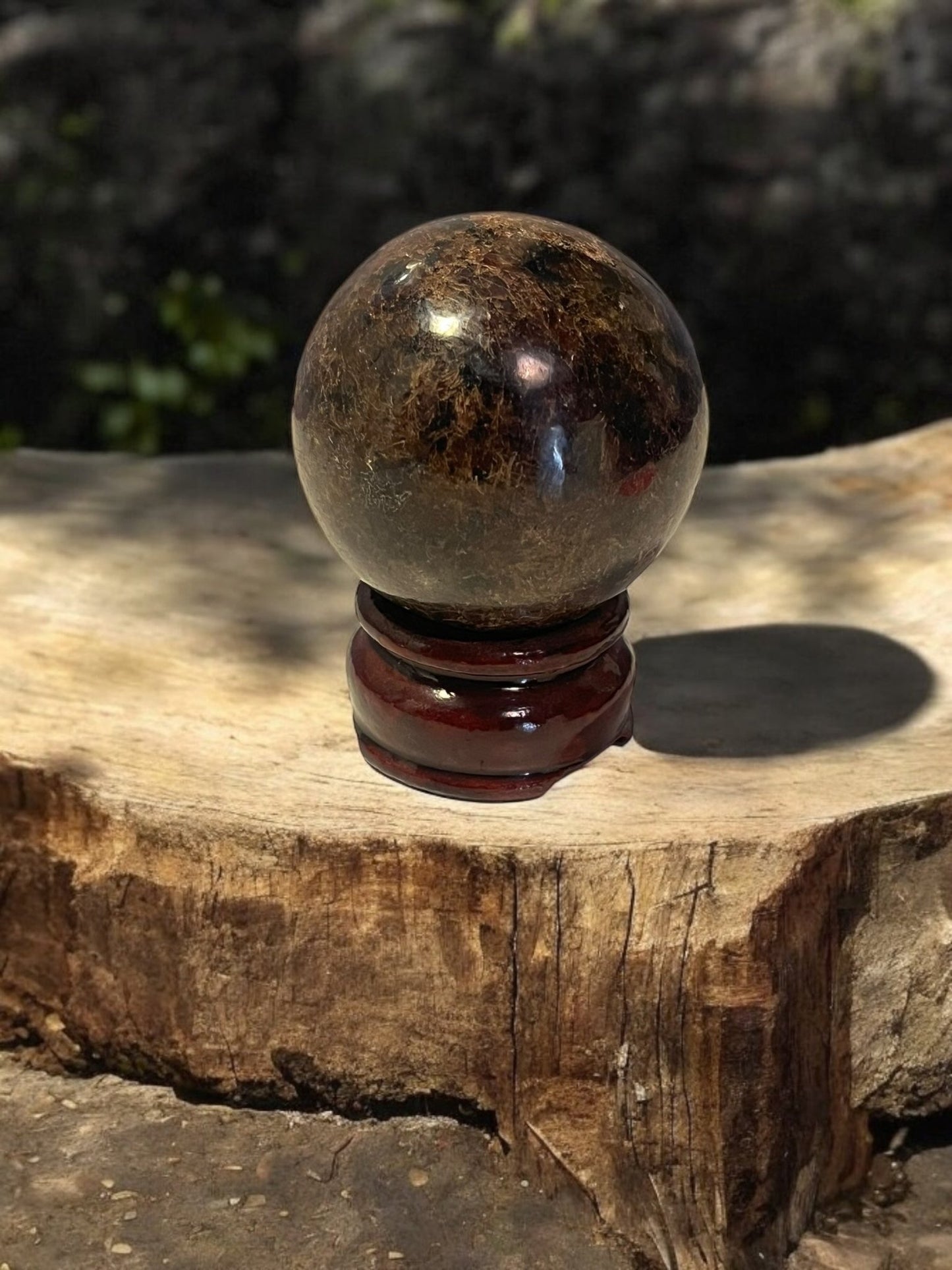 Garnet Sphere with Stand – 50mm - JoyfulBliss Co.