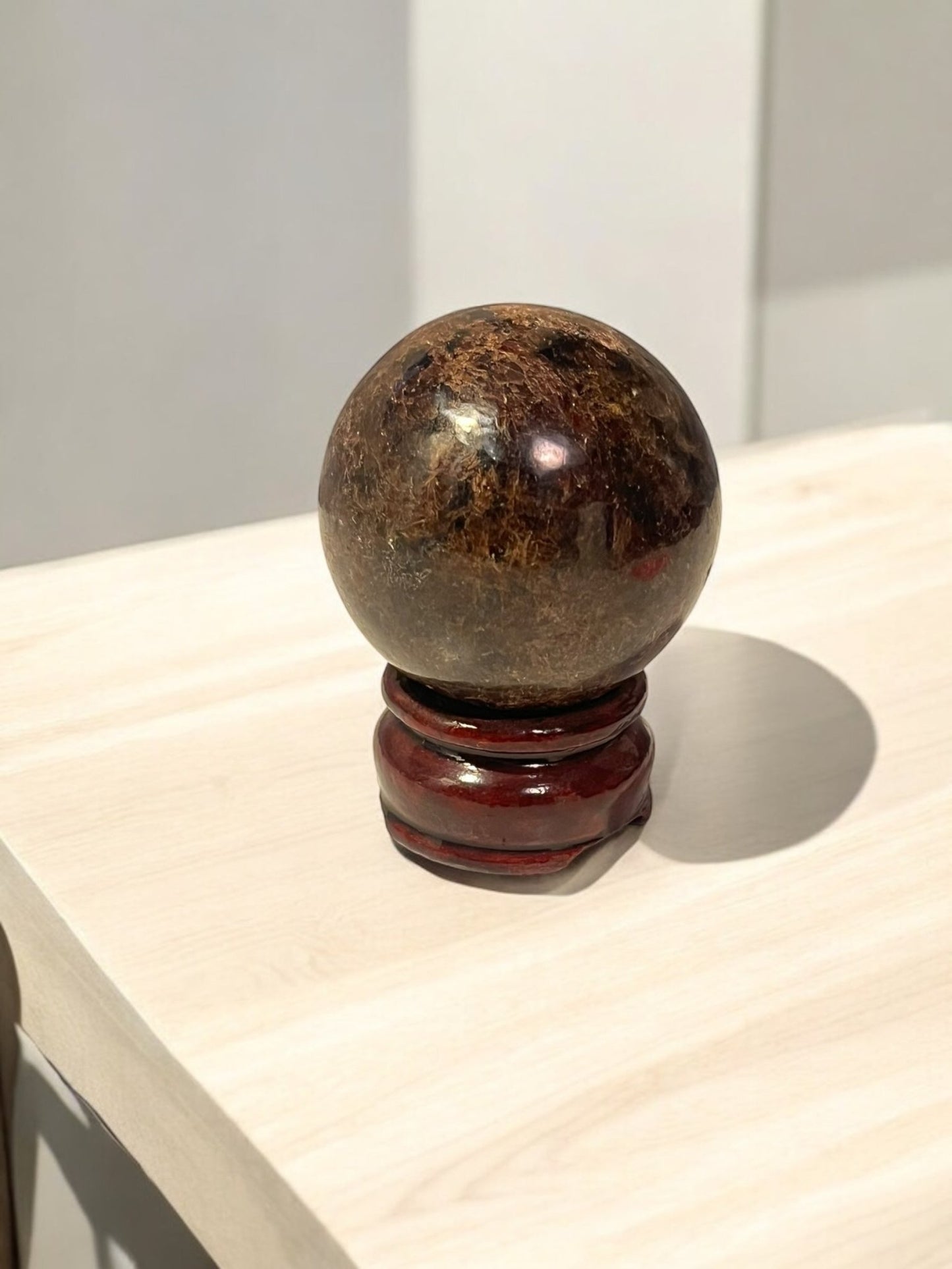 Garnet Sphere with Stand – 50mm - JoyfulBliss Co.