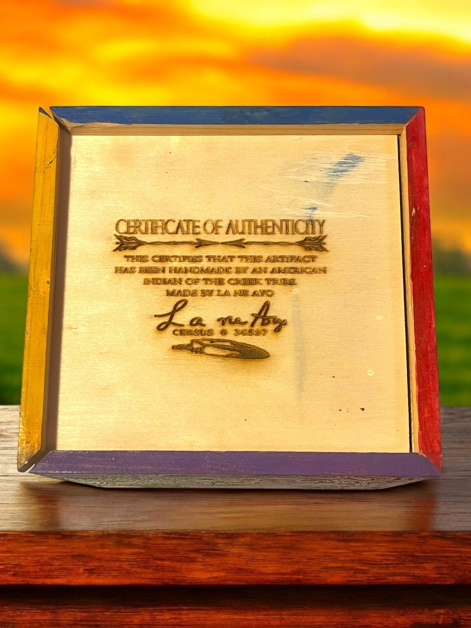 Handcrafted Tissue Box – Painted & Engraved by Creek Artist La Ne Ayo (4x4 Inches) - JoyfulBliss Co.