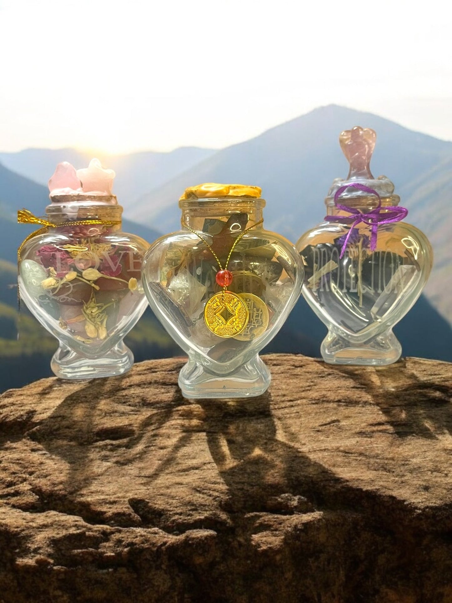 Heart-Shaped Engraved Spell Jars – Custom Ritual Energy Bottles - JoyfulBliss Co.