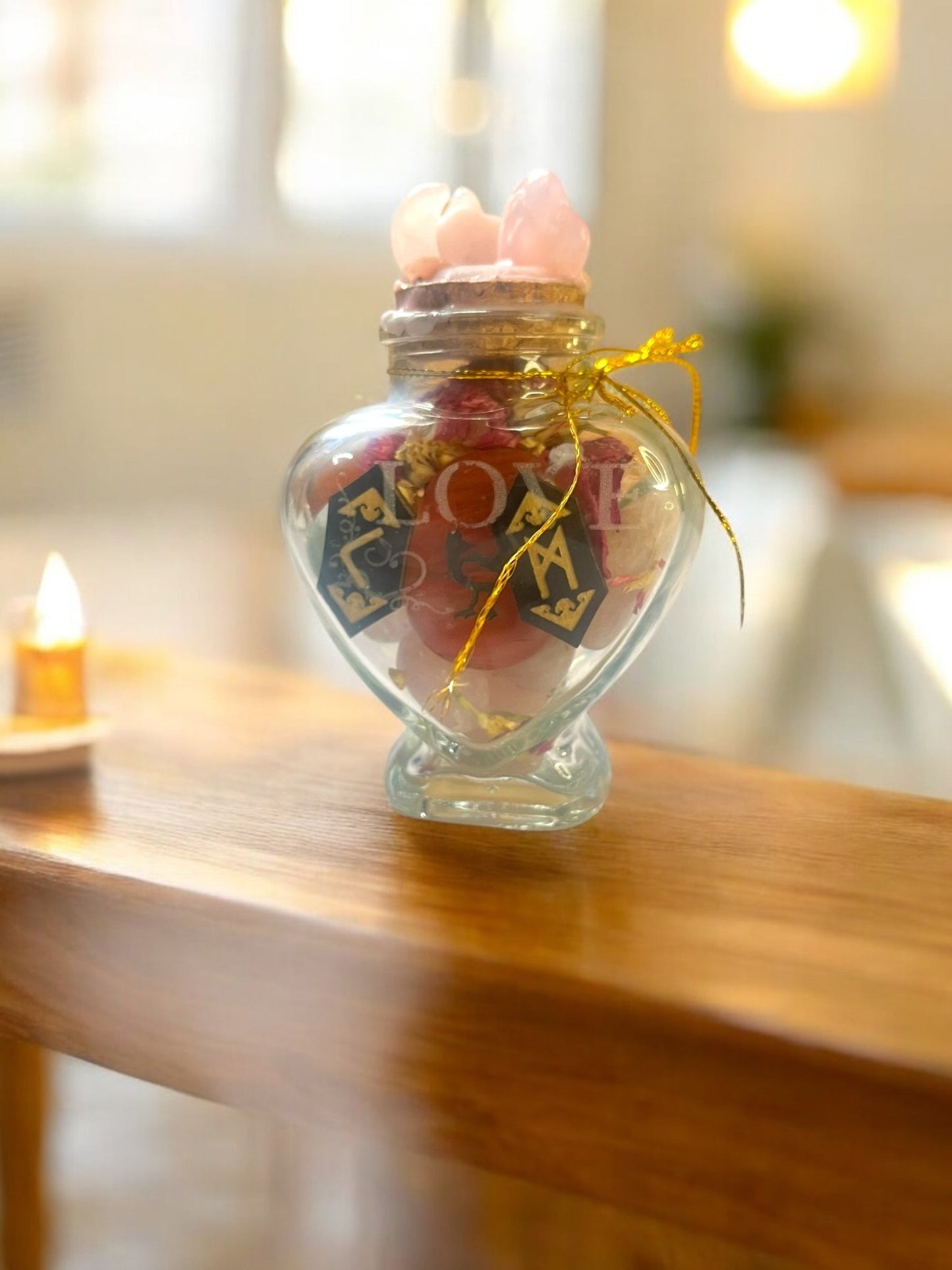 Heart-Shaped Engraved Spell Jars – Custom Ritual Energy Bottles - JoyfulBliss Co.