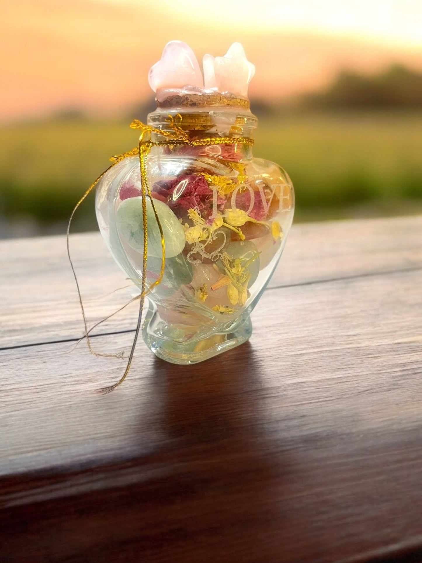 Heart-Shaped Engraved Spell Jars – Custom Ritual Energy Bottles - JoyfulBliss Co.