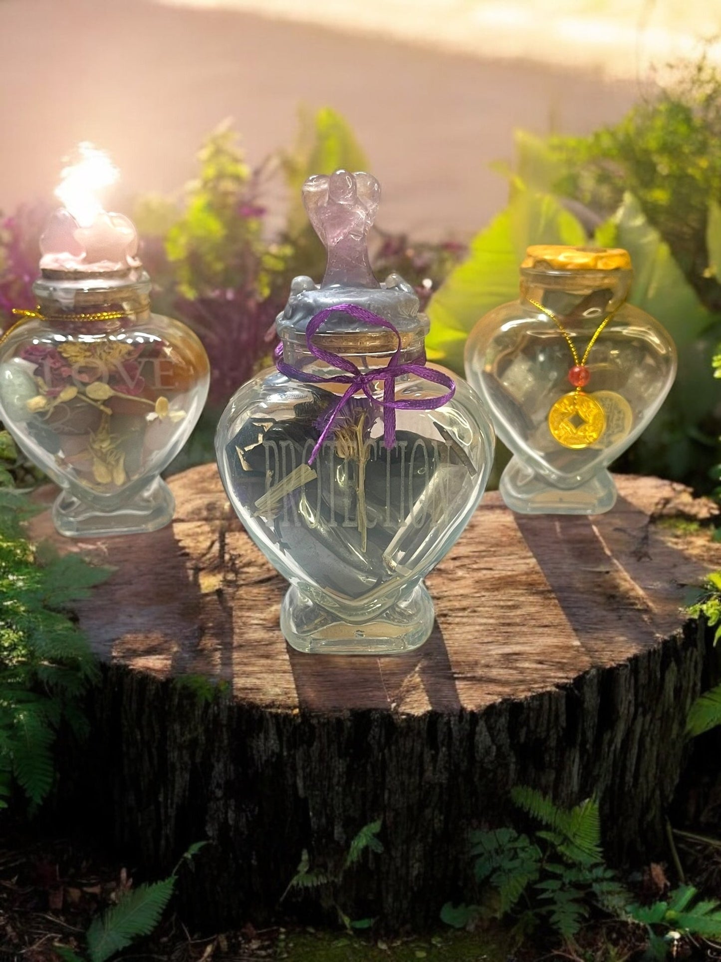 Heart-Shaped Engraved Spell Jars – Custom Ritual Energy Bottles - JoyfulBliss Co.