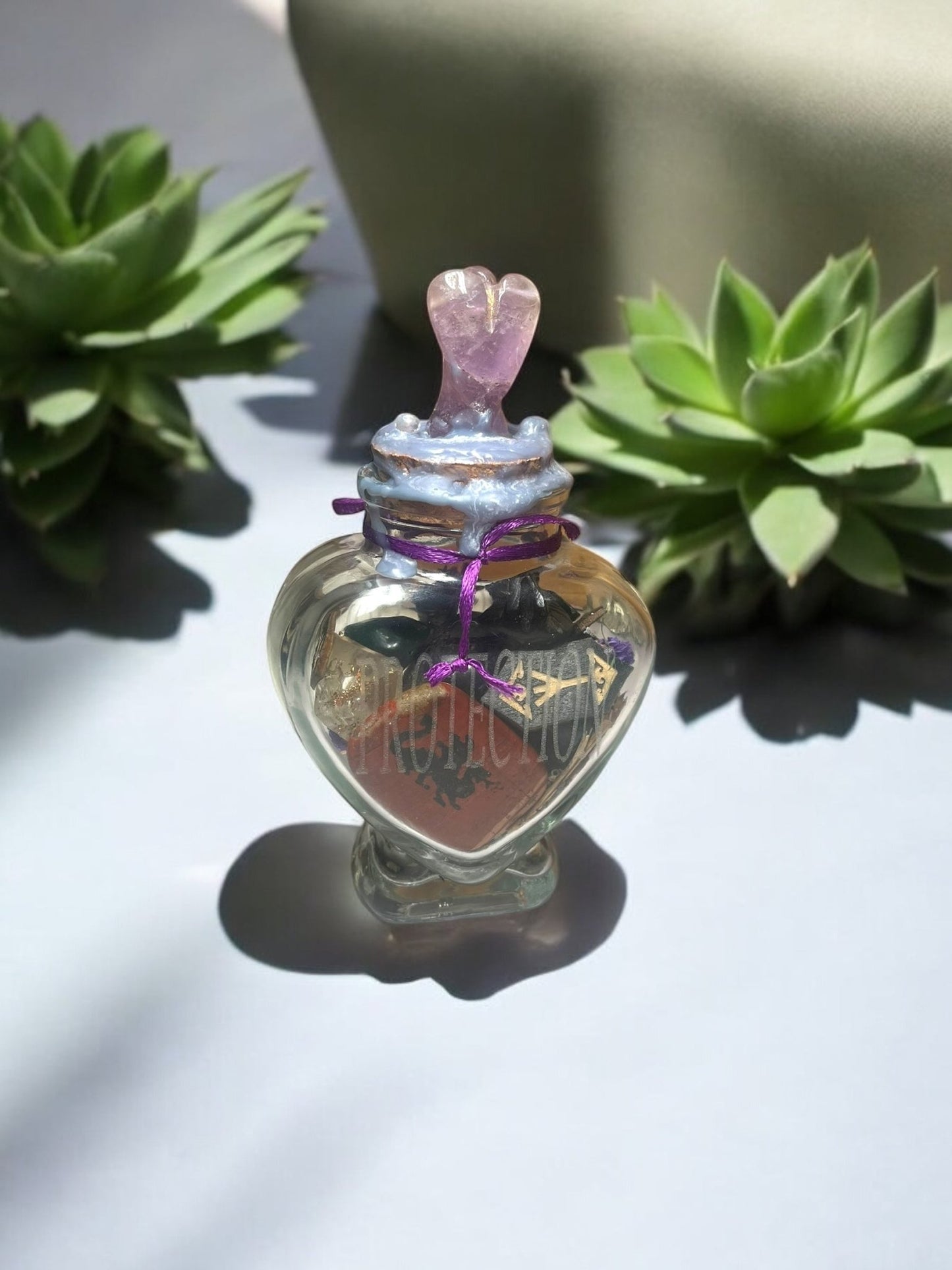 Heart-Shaped Engraved Spell Jars – Custom Ritual Energy Bottles - JoyfulBliss Co.