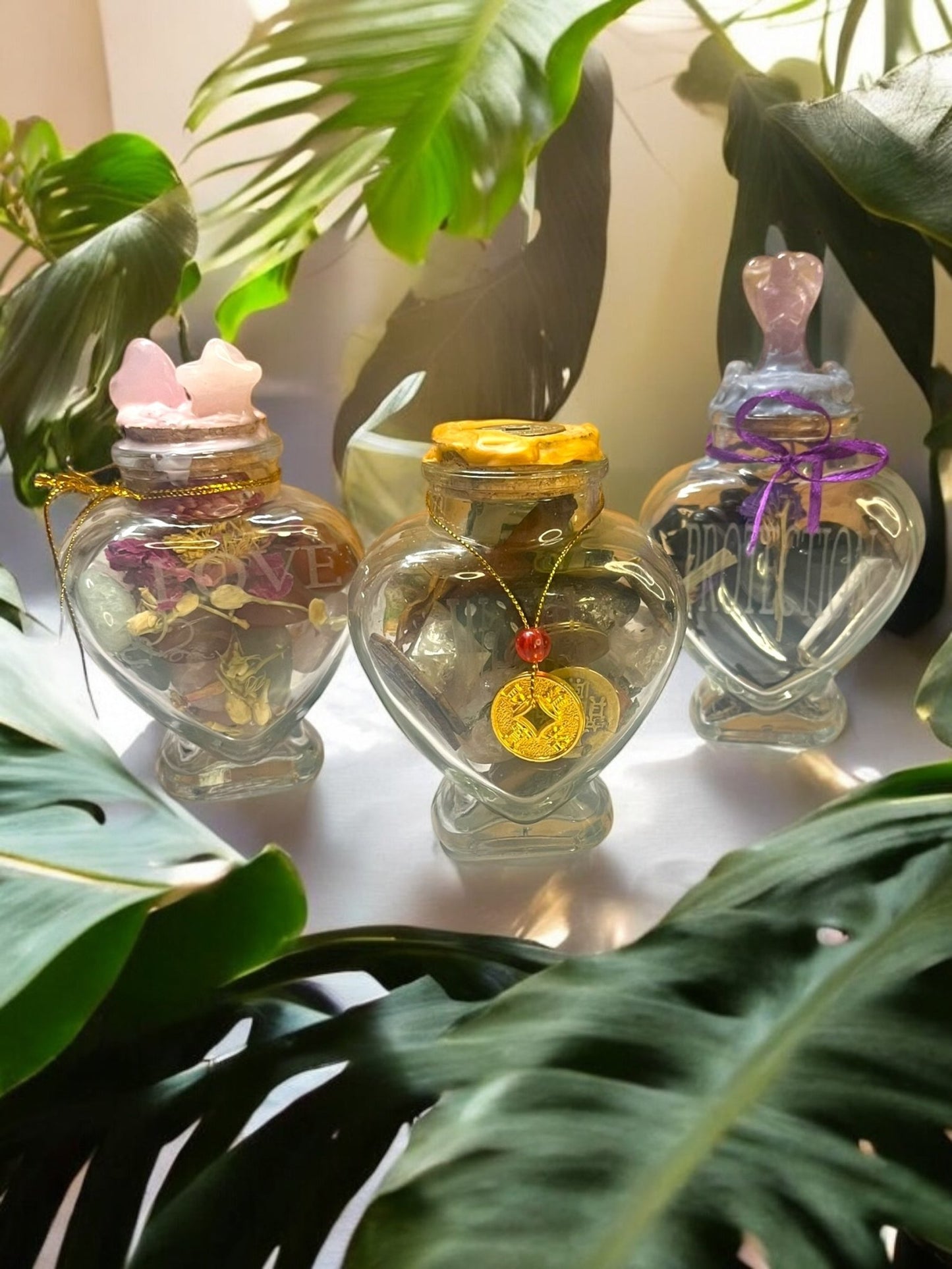 Heart-Shaped Engraved Spell Jars – Custom Ritual Energy Bottles - JoyfulBliss Co.