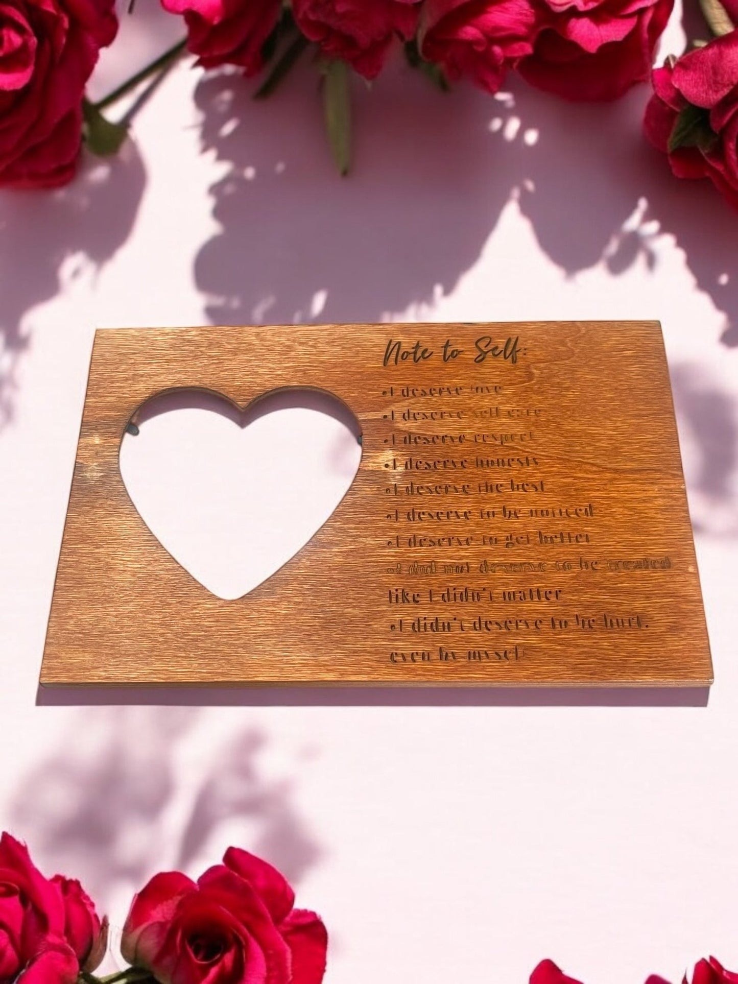 Heart-Shaped Wooden Engraved Picture Frame (7x5) - JoyfulBliss Co.