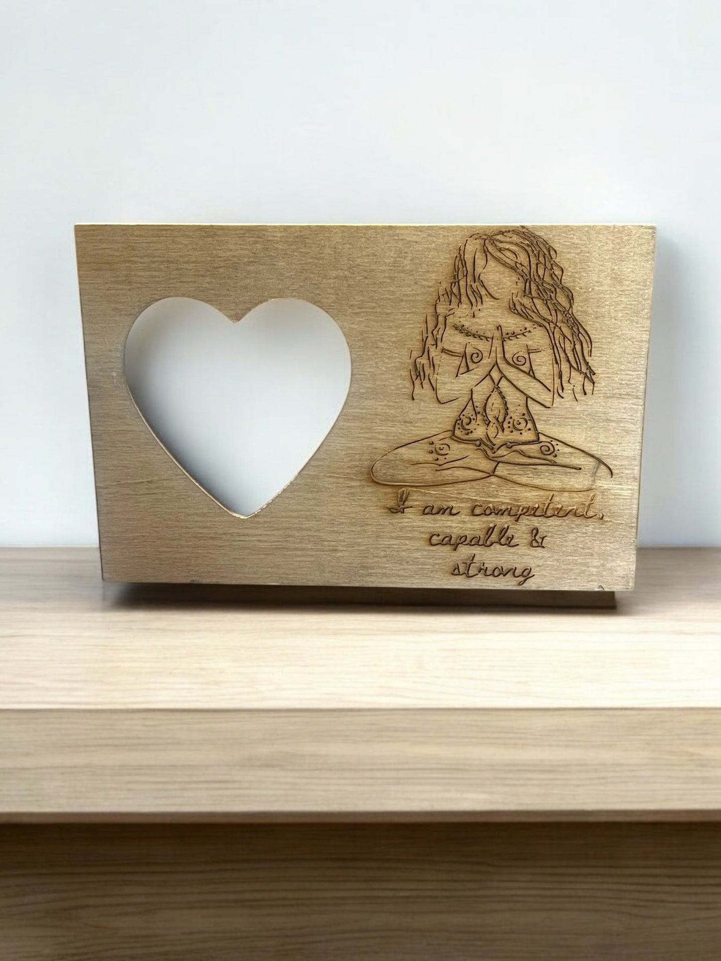 Heart-Shaped Wooden Engraved Picture Frame (7x5) - JoyfulBliss Co.