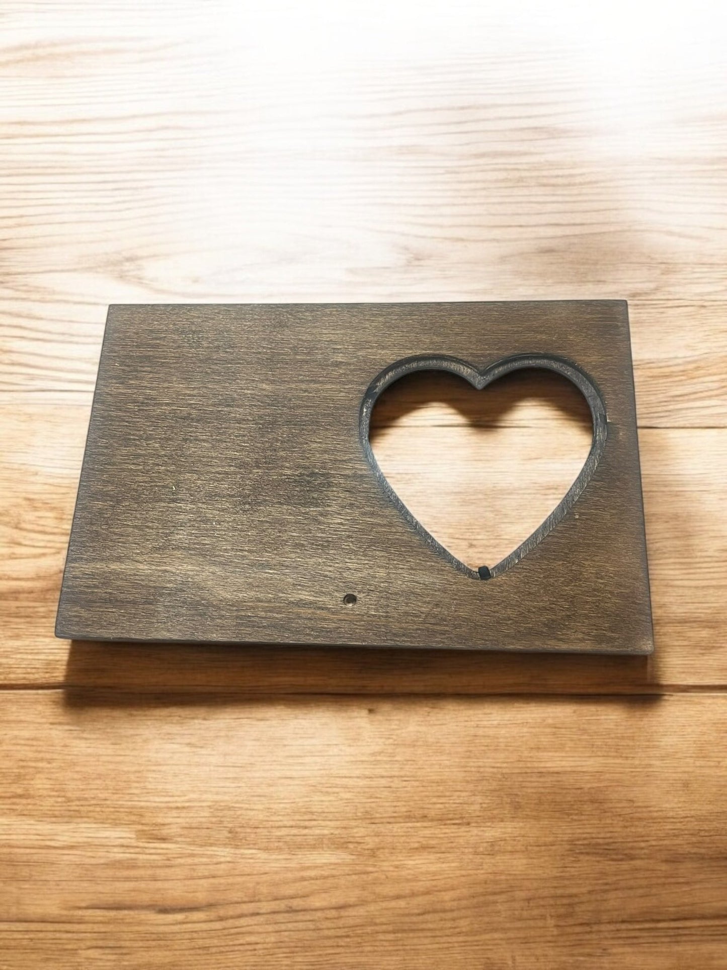 Heart-Shaped Wooden Engraved Picture Frame (7x5) - JoyfulBliss Co.