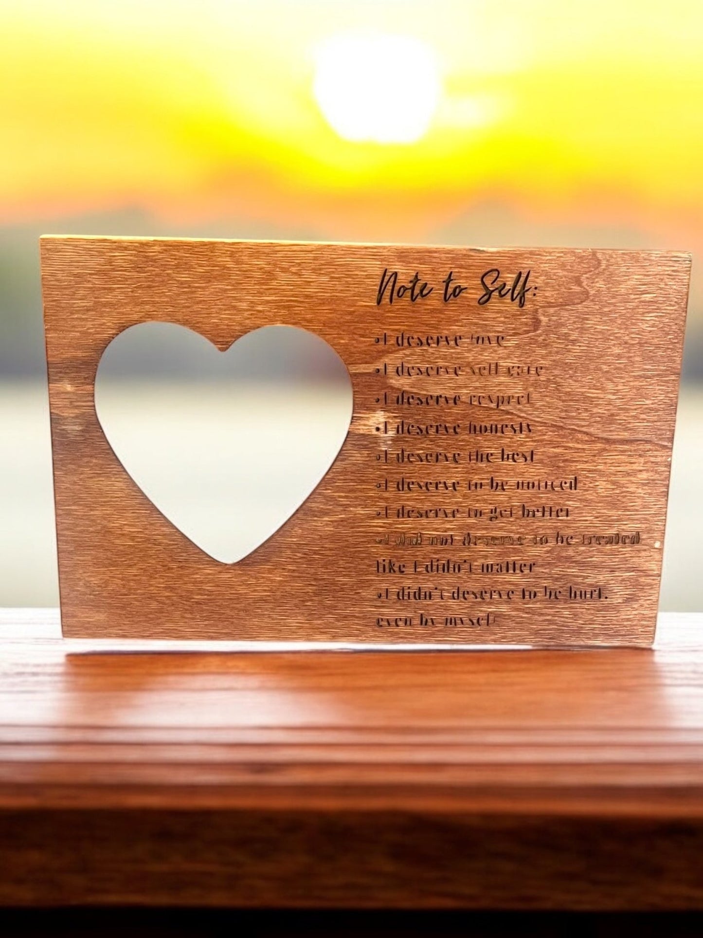 Heart-Shaped Wooden Engraved Picture Frame (7x5) - JoyfulBliss Co.