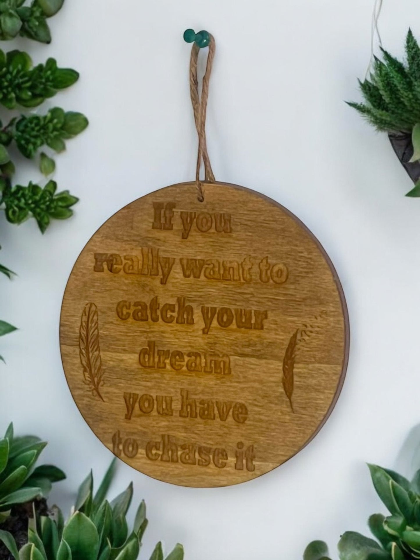 Inspirational Wooden Hanging Sign – Handcrafted 4x4 Inch Motivational Decor - JoyfulBliss Co.