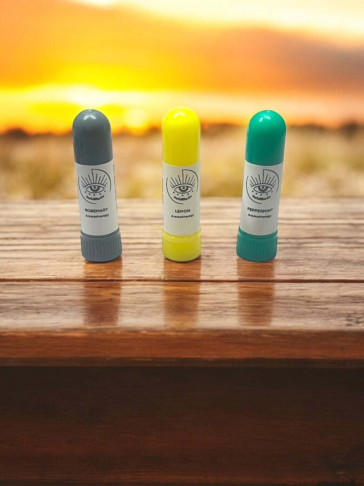 Mind & Body Vitality Aromatherapy Inhaler Trio – Rosemary, Lemon, Peppermint - JoyfulBliss Co.