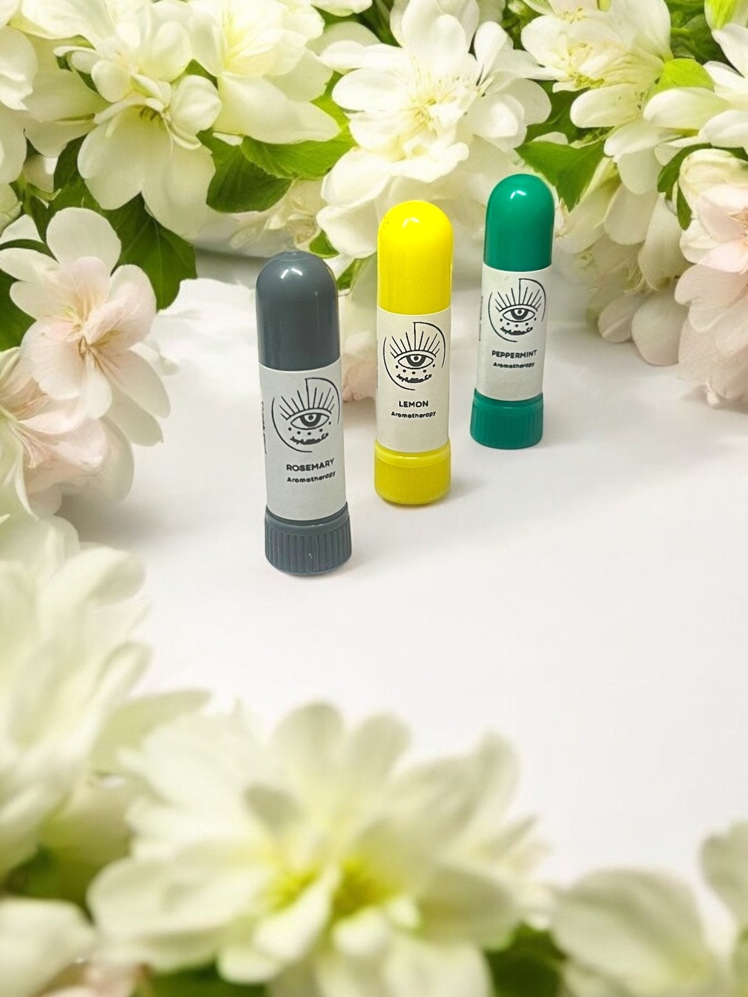 Mind & Body Vitality Aromatherapy Inhaler Trio – Rosemary, Lemon, Peppermint - JoyfulBliss Co.