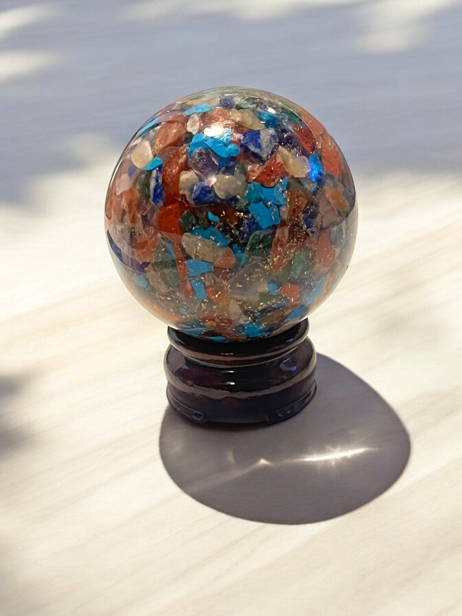 Multi-Chakra Orgone Sphere – 60mm - JoyfulBliss Co.