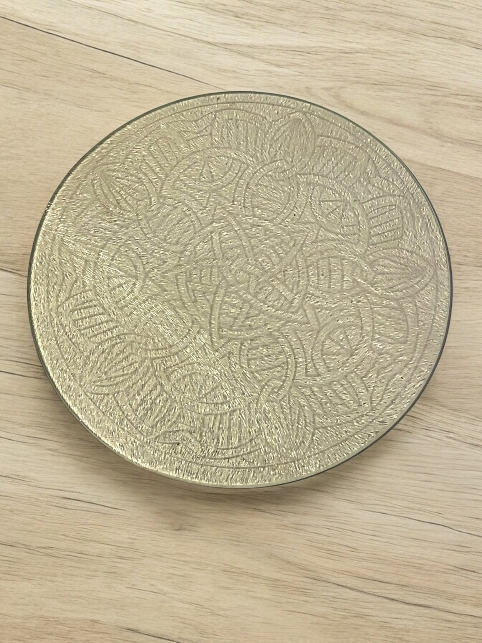 Mystic Impressions: Engraved Glass Spiritual Charging Plates 6in - JoyfulBliss Co.