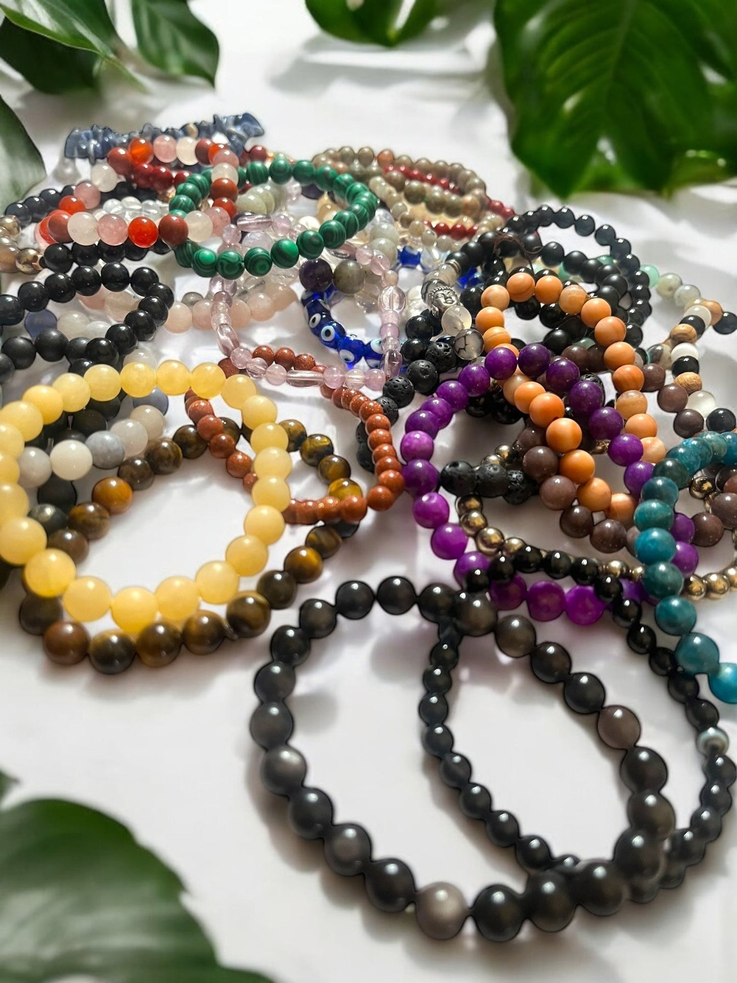 Natural Gemstone Bead Bracelets – Energy, Balance, Protection (Multiple Sizes & Stones Available) - JoyfulBliss Co.
