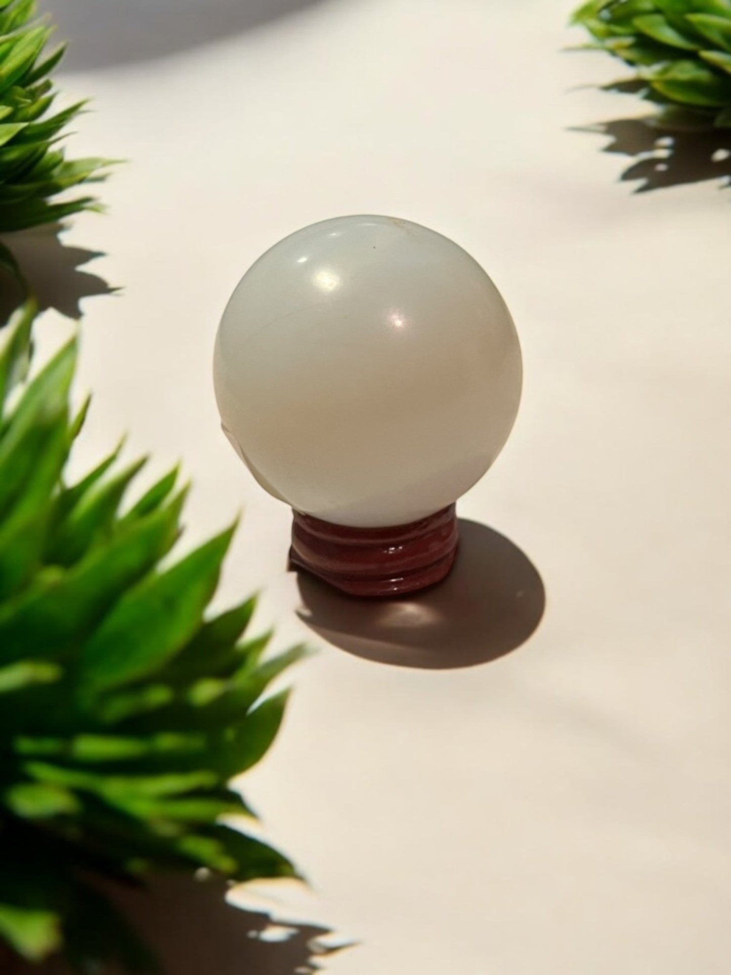 Opalite Crystal Sphere (50mm) with Stand – Ethereal Glow & High Vibration Energy - JoyfulBliss Co.