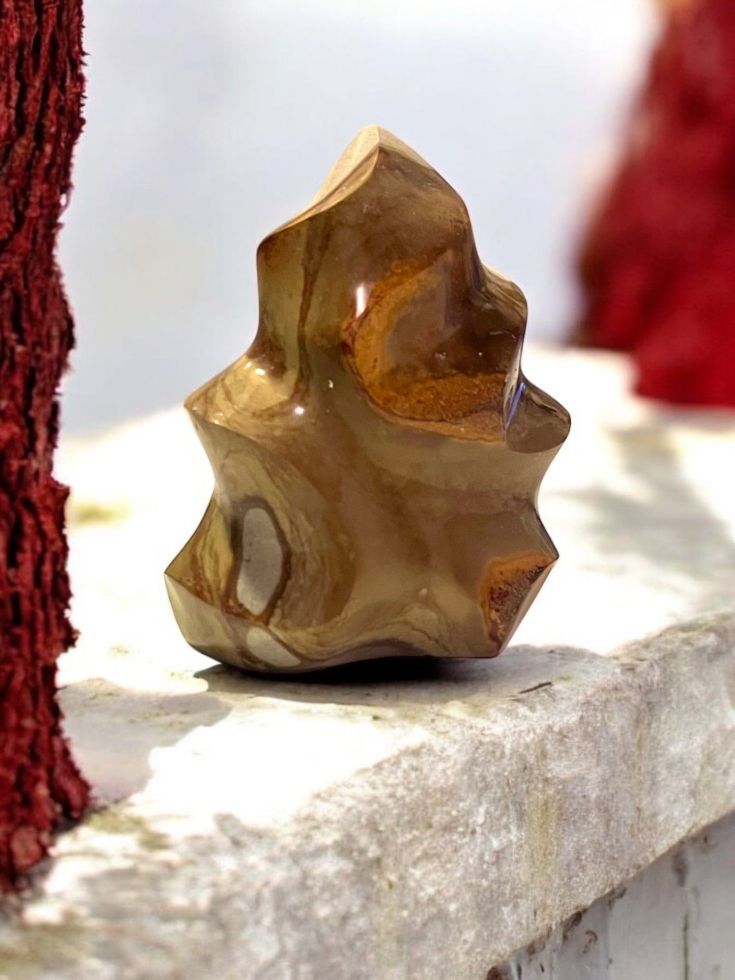 Polychrome Jasper Flame Gemstone – 3.5 x 3 inches - JoyfulBliss Co.