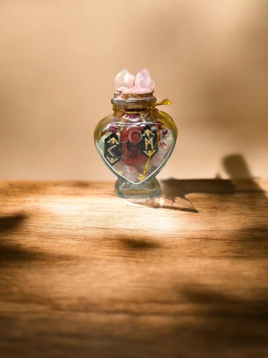 Heart of Love Spell Jar, Emotional Healing, Self-Love, and Happiness Vase