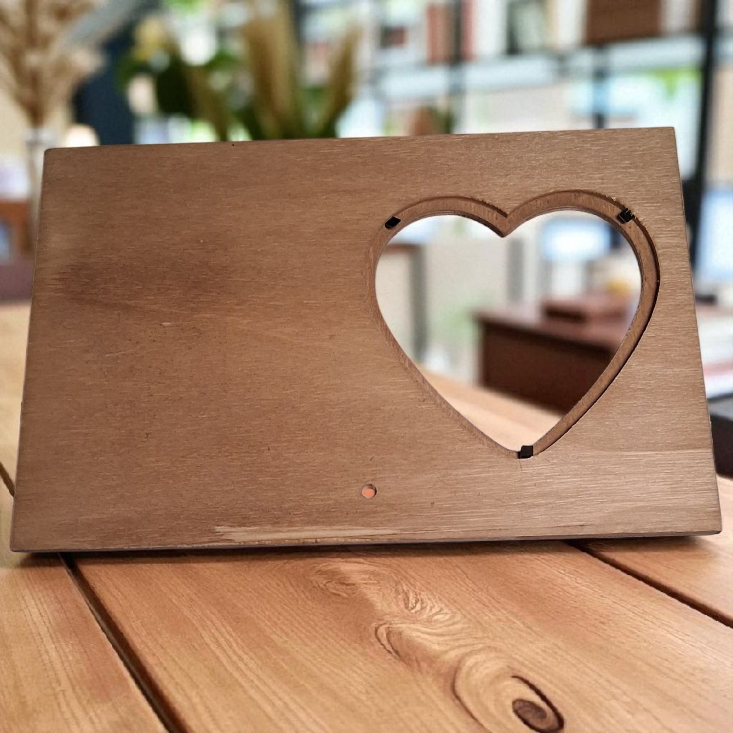 Engraved Wooden Heart Picture Frame – “Create Your Own Style” Inspirational Quote – 6x9 Rustic Motivational Decor