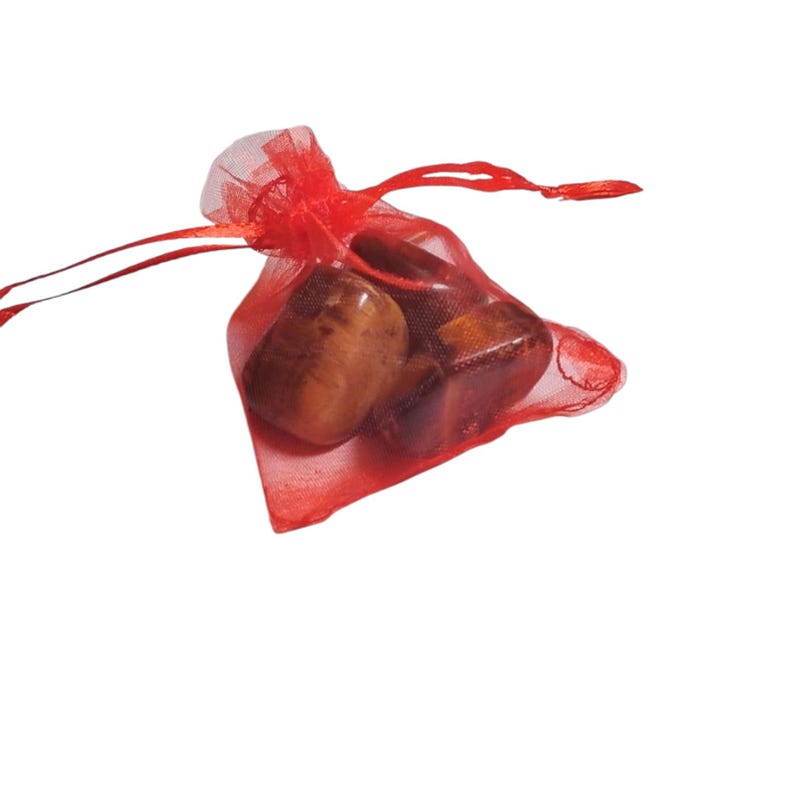 3 Tiger’s Eye Tumbled Stones – Confidence, Protection, Focus + Gift Bag