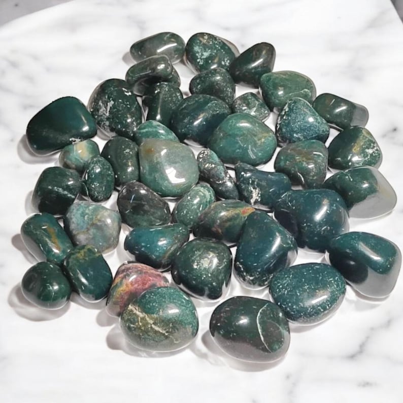 3 Bloodstone Tumbled Healing Crystals - Grounding Energy - Gift Bag Included