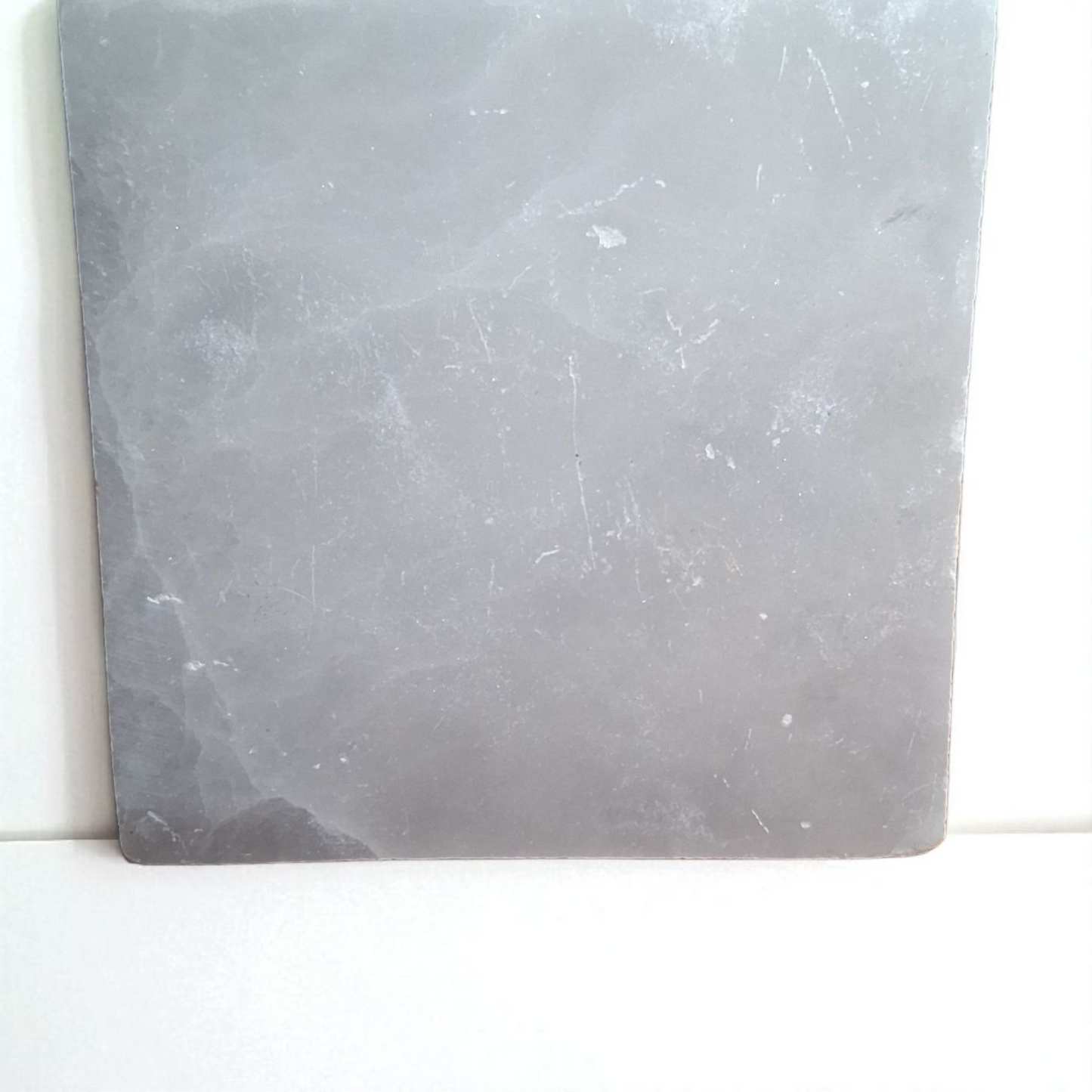 Selenite Engraved Charging Plate – 4.5" x 4.5" x 0.5" Crystal Grid Energy Cleansing Slab